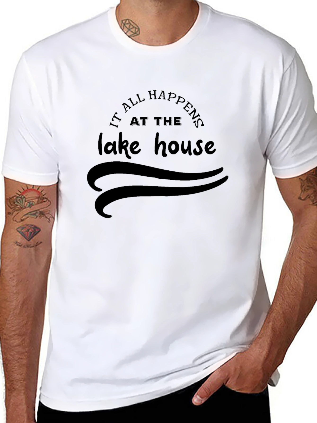 Black Lake House T-Shirt - Vacation Mode Ready view 8