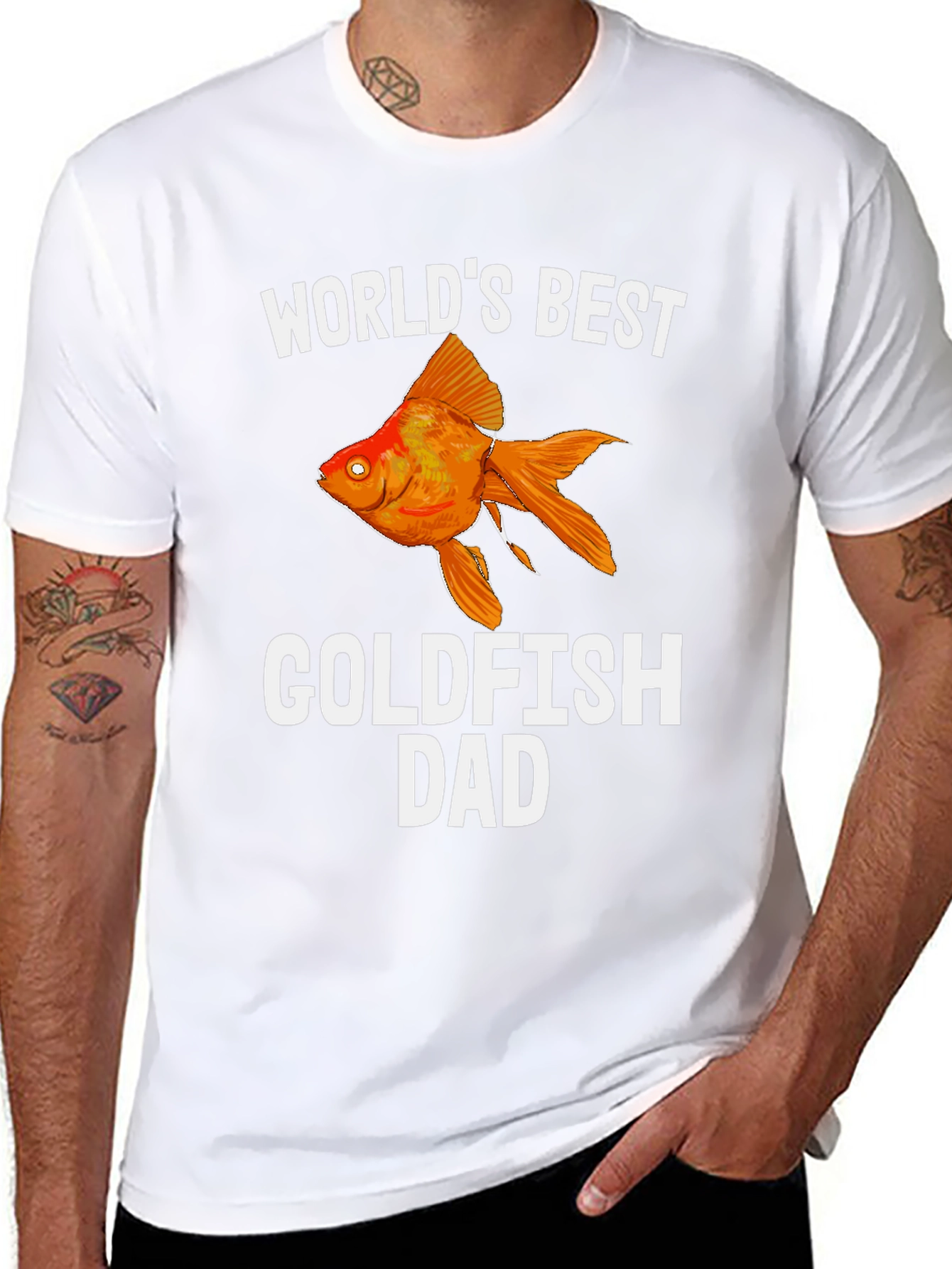 Black World's Best Goldfish Dad T-Shirt view 8