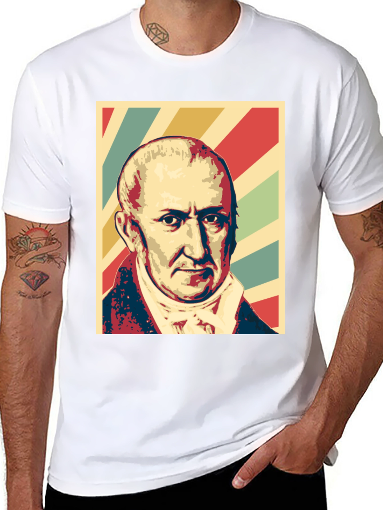Historical Figure Portrait Graphic T-Shirt - 8