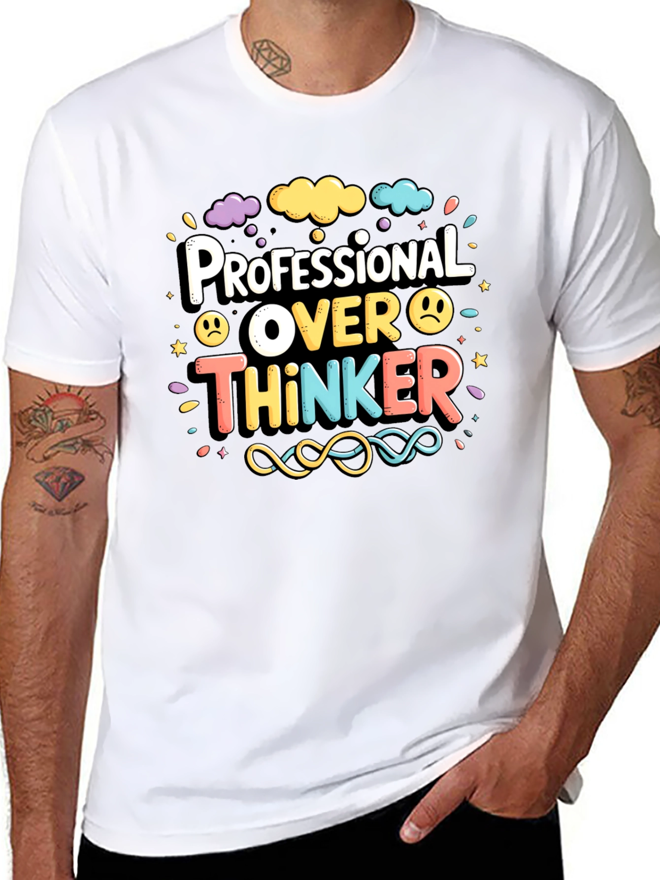 Black Professional Over Thinker Graphic Tee view 8