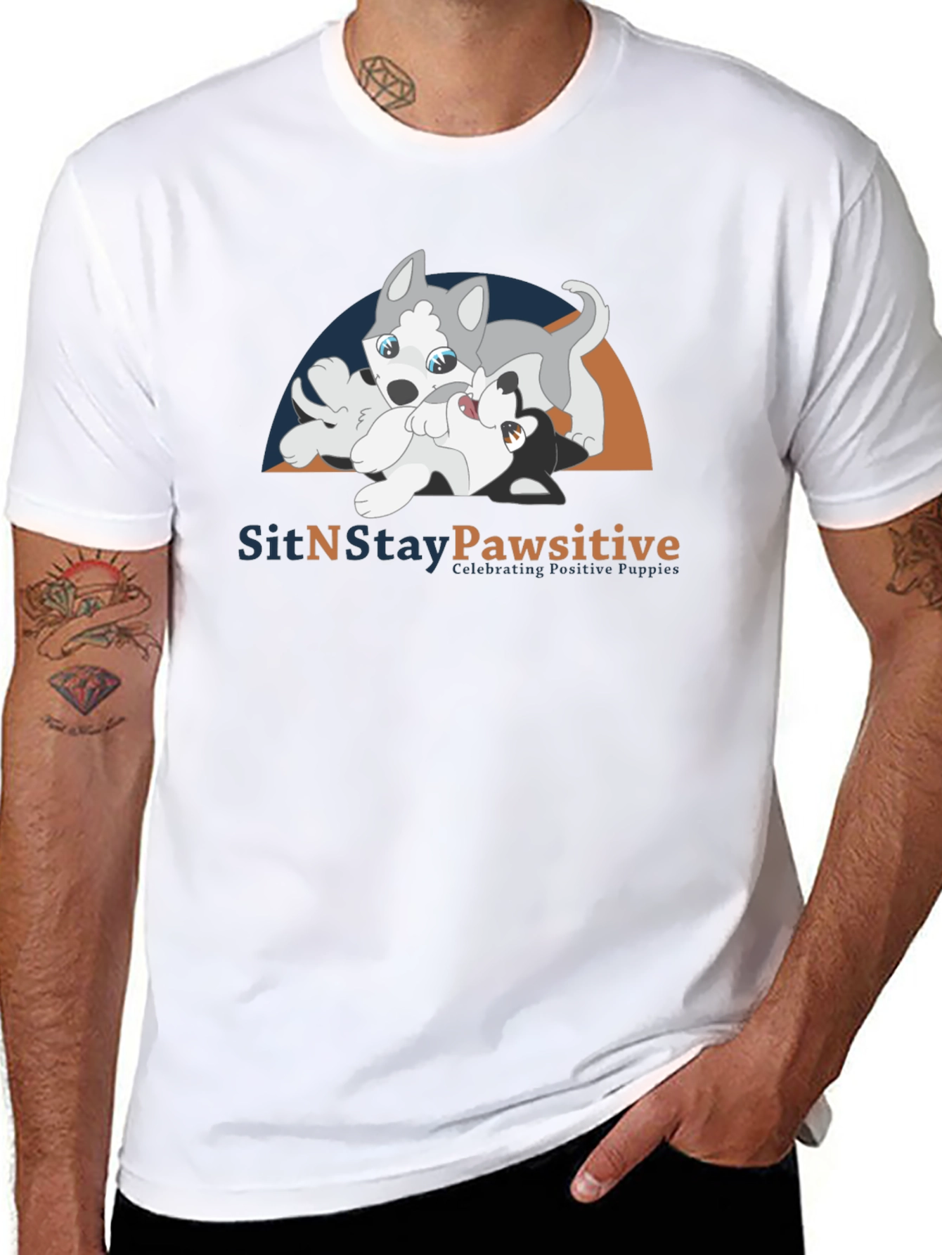 Black SitNStay Pawsitive Black Cotton T-Shirt view 8