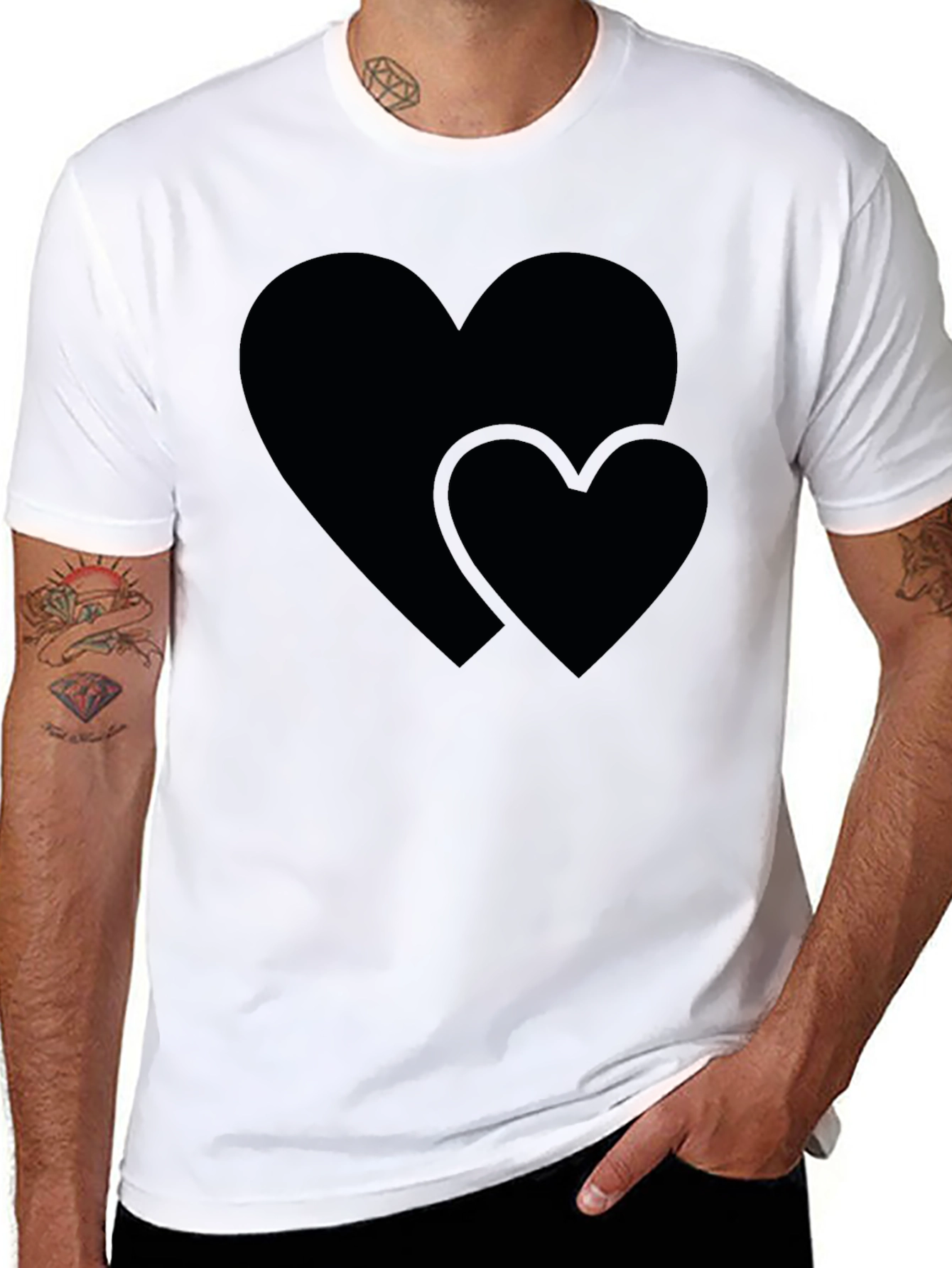 Black Heart Graphic Black Crew Neck Tee view 8