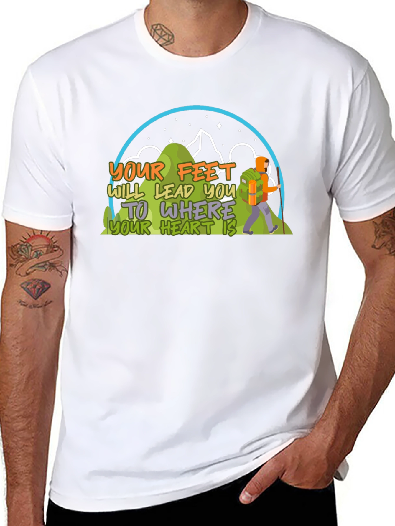 Black Hiking T-Shirt: Your Feet Will Lead You view 8