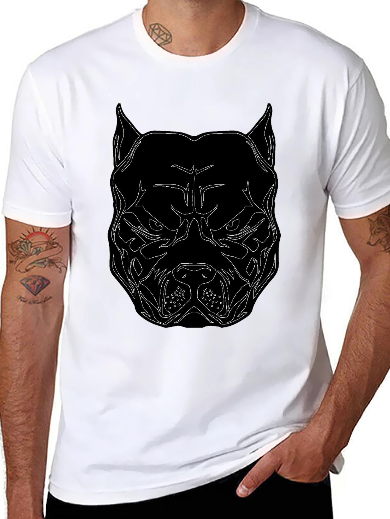 Black Black Pitbull Graphic Tee - Bold Streetwear view 8