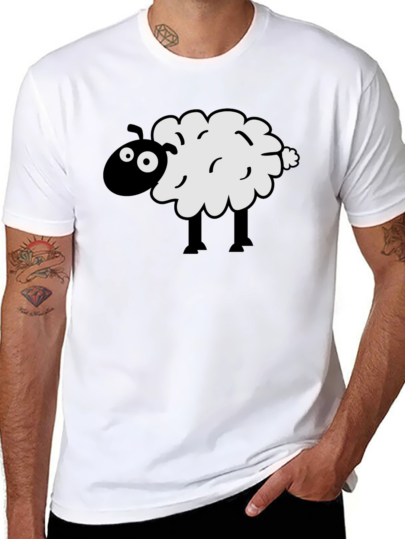 Black Black Sheep Graphic Tee - Men's Crew Neck T-Shirt view 8