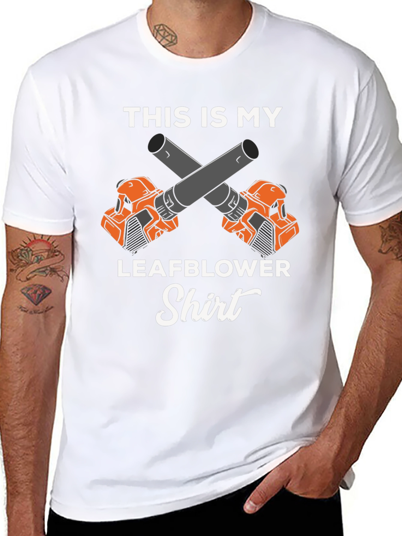 Black Leaf Blower Shirt - Funny Landscaping Tee view 8