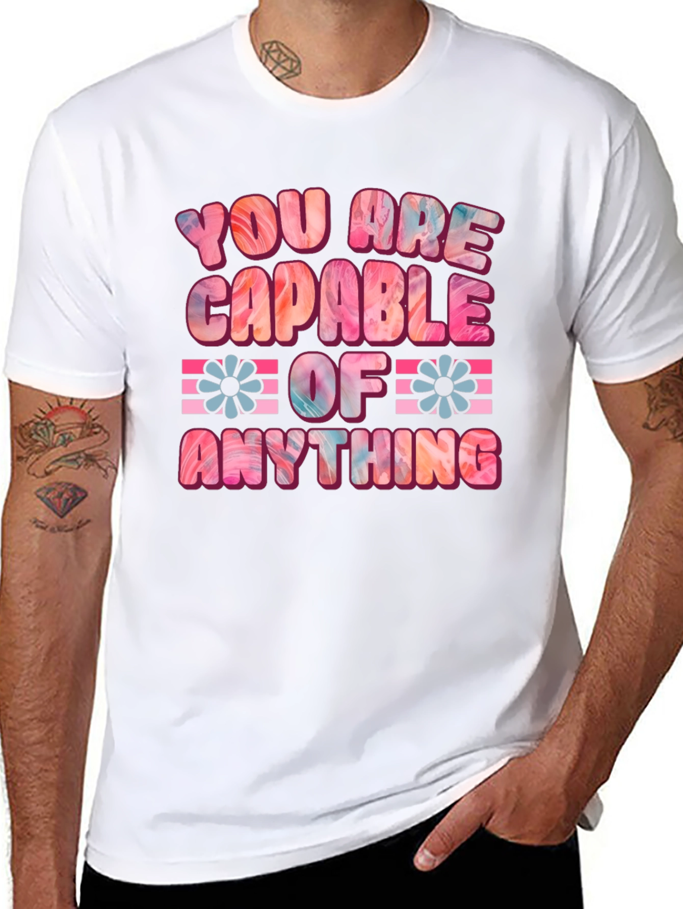 Black You Are Capable Of Anything Graphic Tee view 8