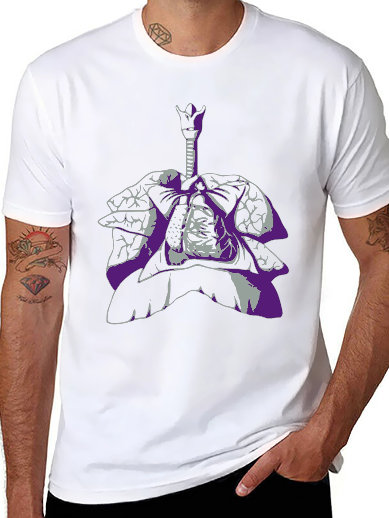 Anatomical Lungs Graphic Tee - Unique Design - 8