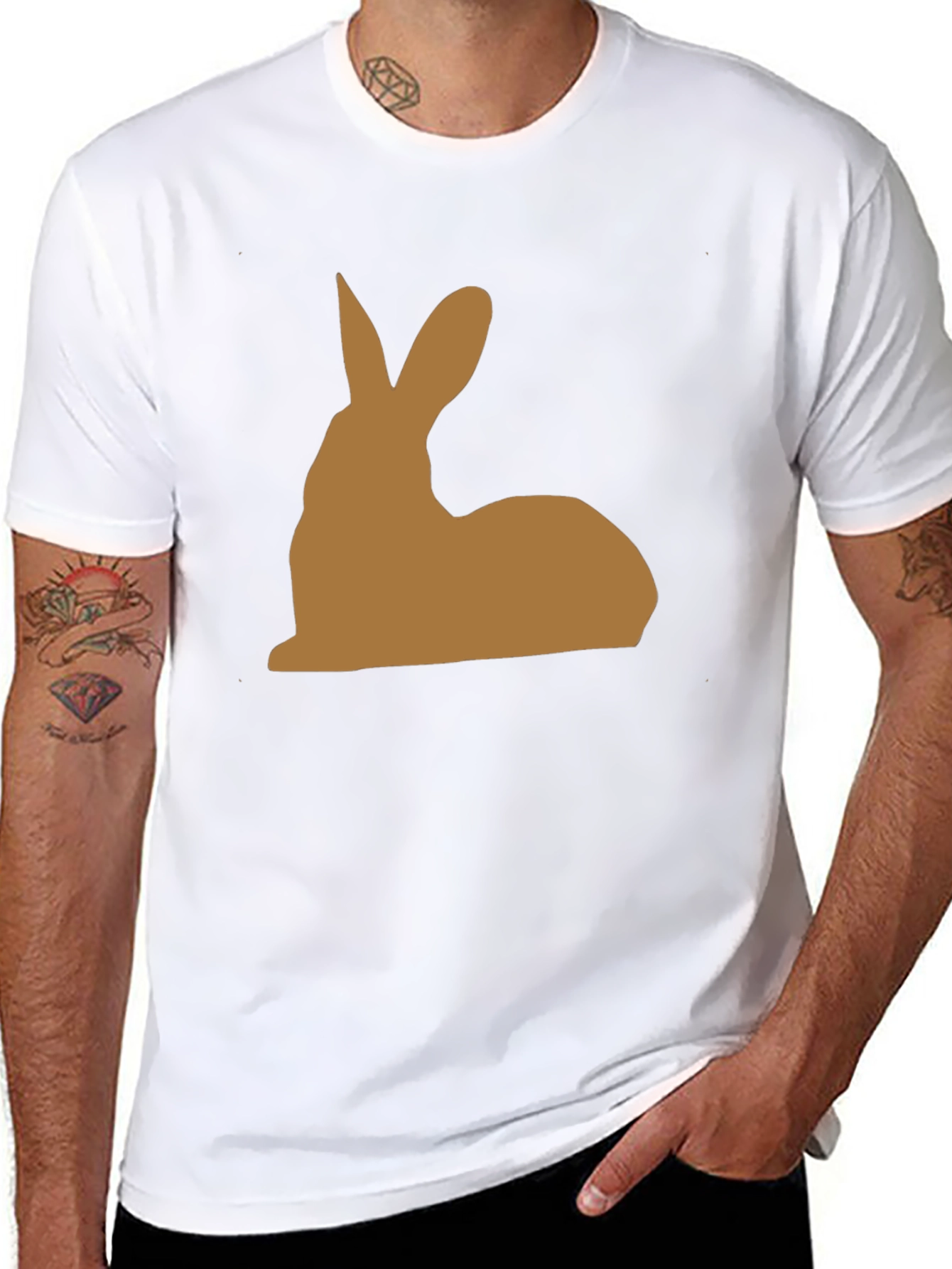 Black Rabbit Graphic Tee - Stylish Men's Black T-Shirt view 8