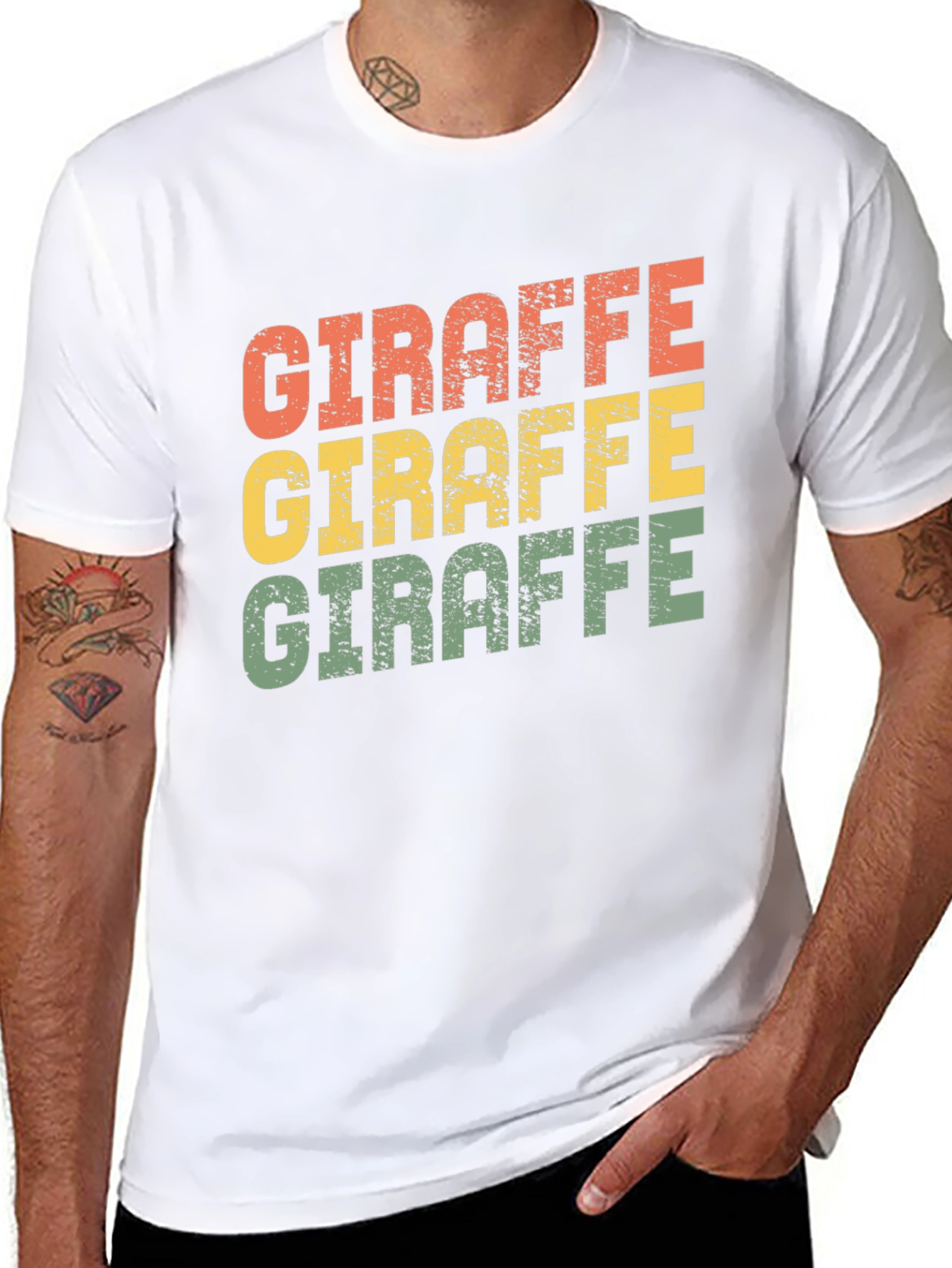 Black Retro Giraffe T-Shirt - Vintage Style Graphic Tee view 8