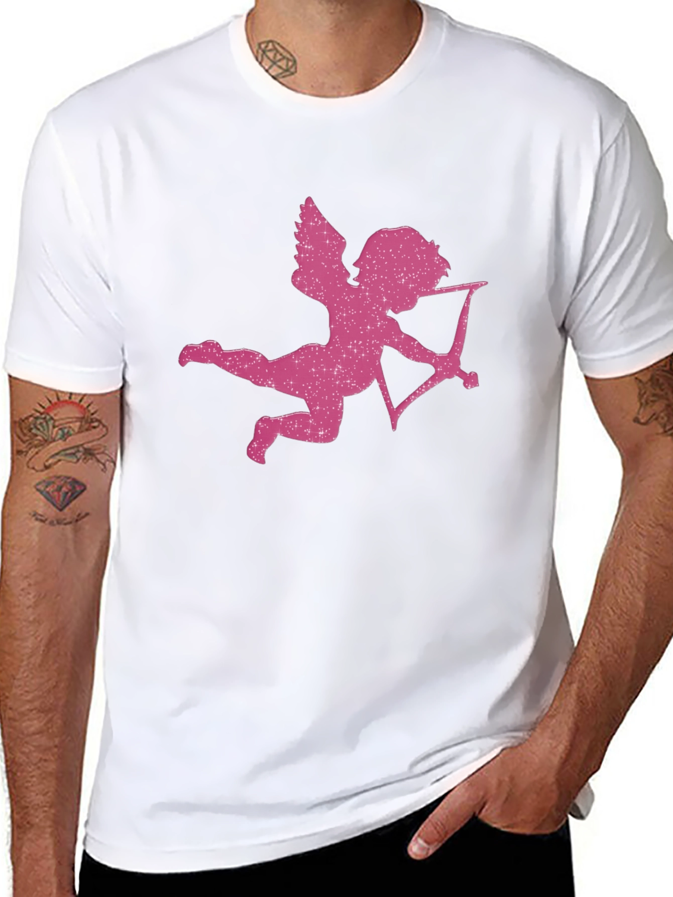 Black Cupid Graphic T-Shirt - Valentine's Day Tee view 8