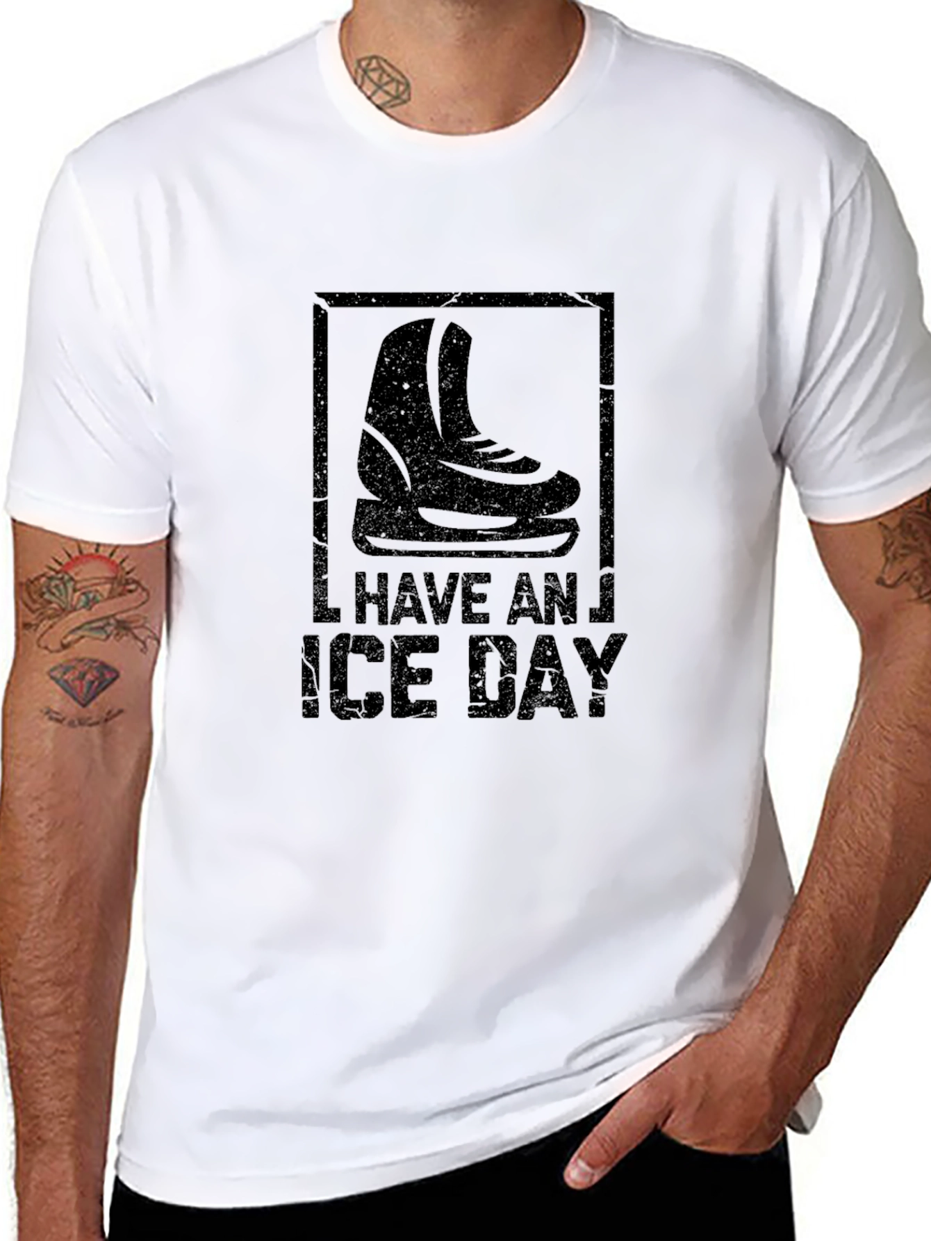 Black I Have An Ice Day Black T-Shirt | Skateboarding Tee view 8
