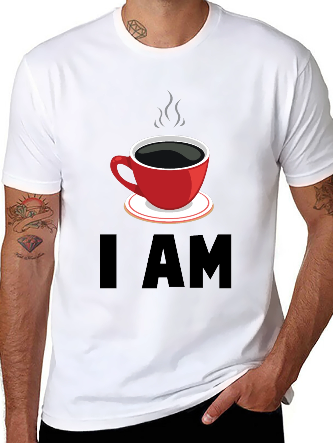 Black I AM Coffee T-Shirt - Black Graphic Tee view 8