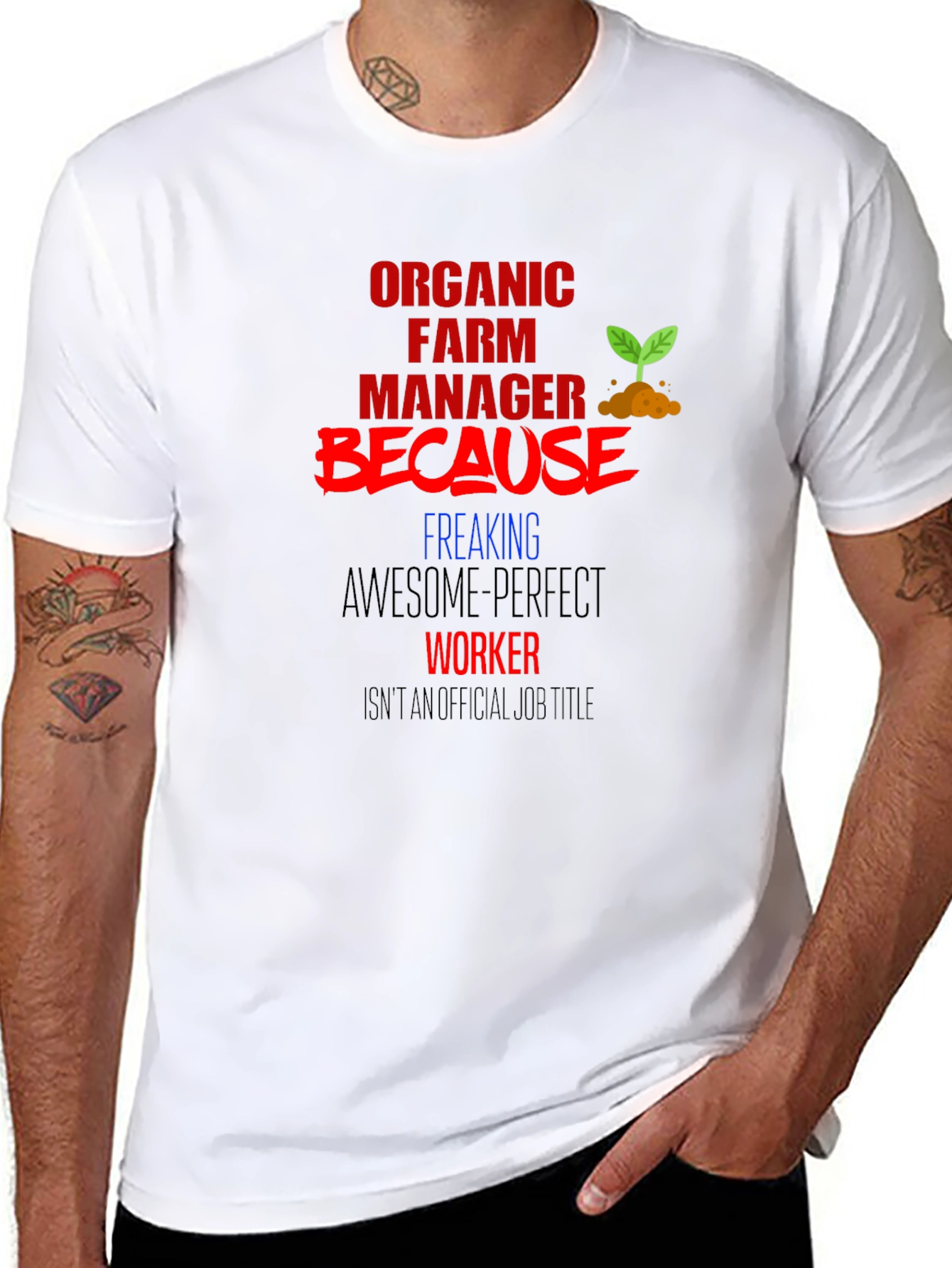 Black Organic Farm Manager Graphic Tee view 8