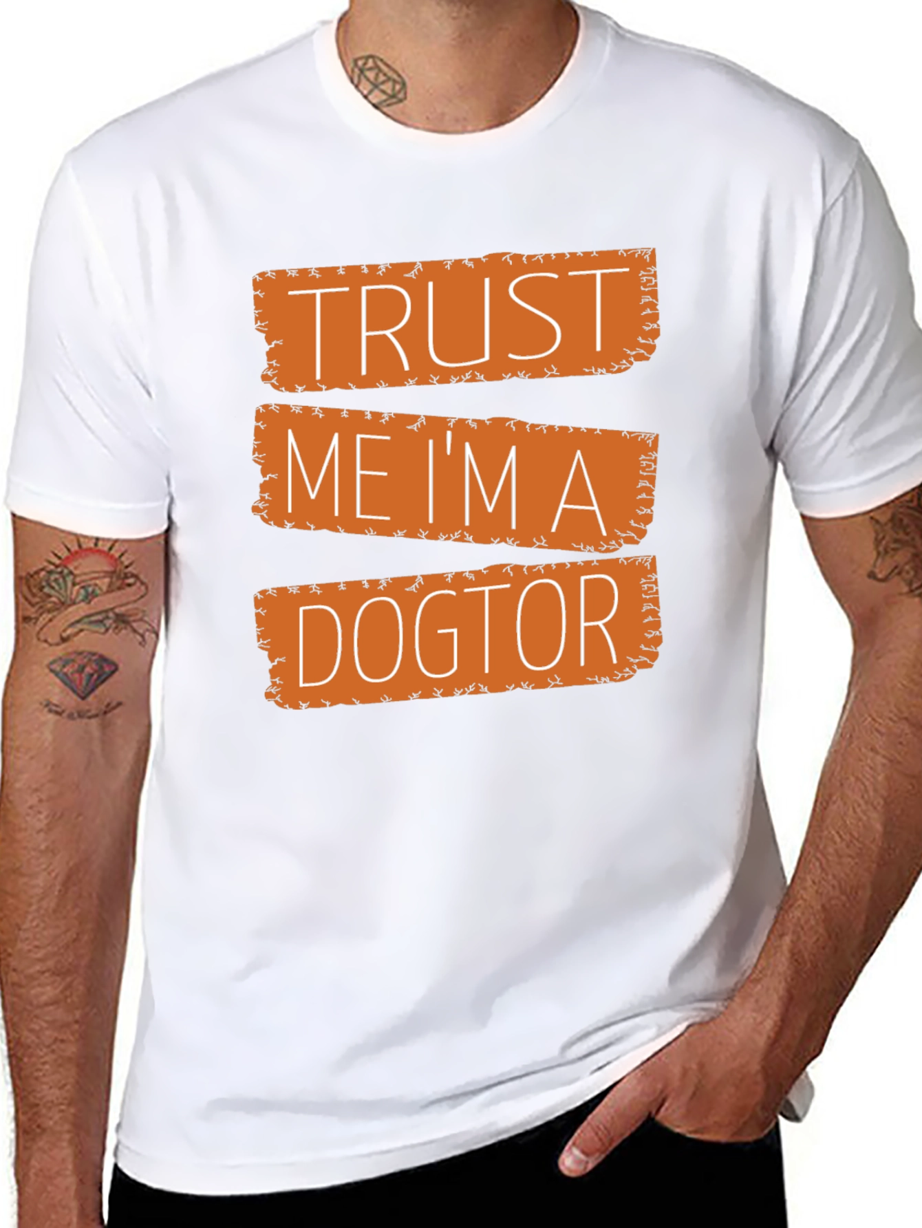 Black Trust Me I'm a Dogtor Black Graphic T-Shirt view 8
