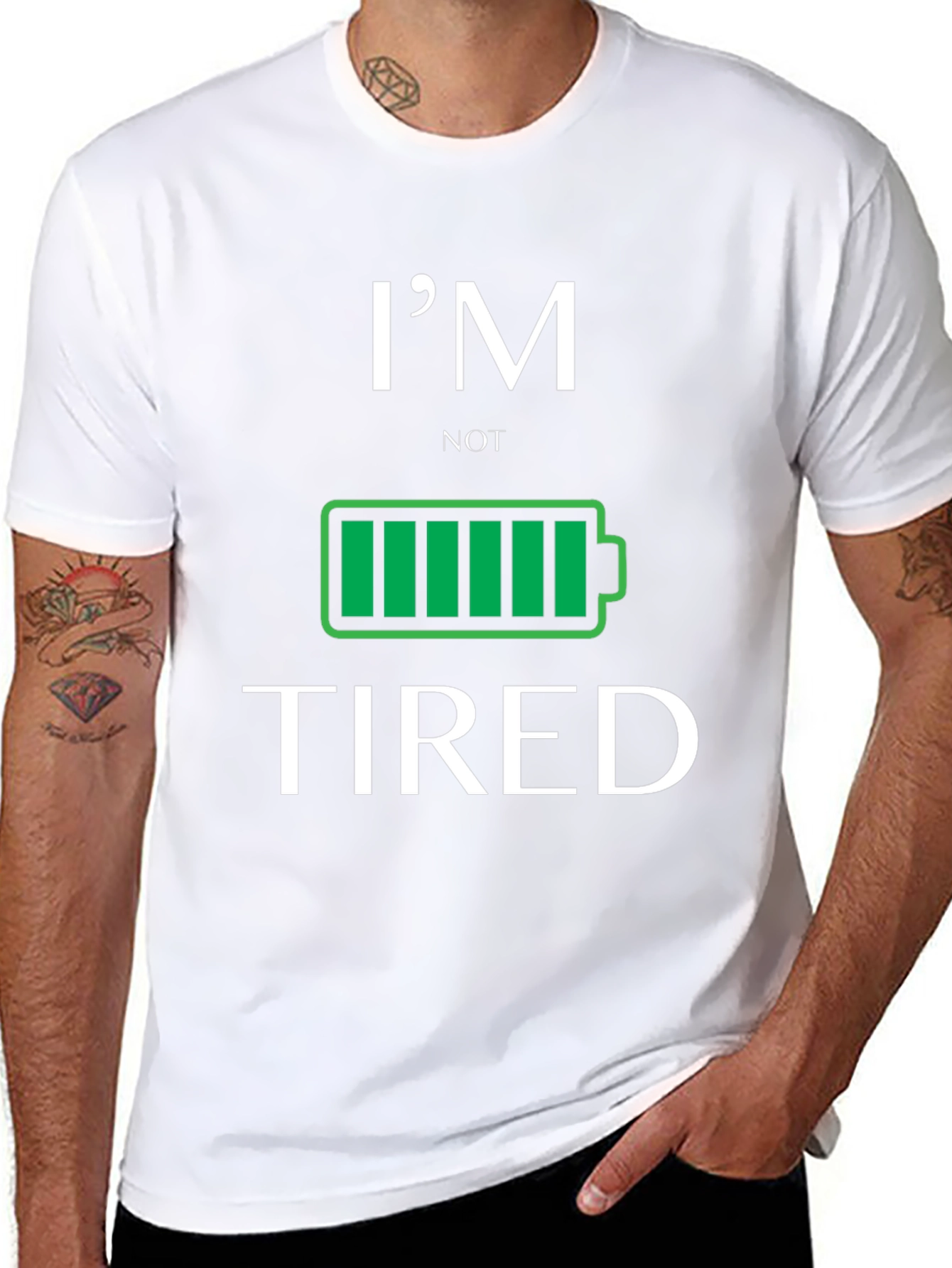 Black I'm Not Tired Graphic T-Shirt view 8