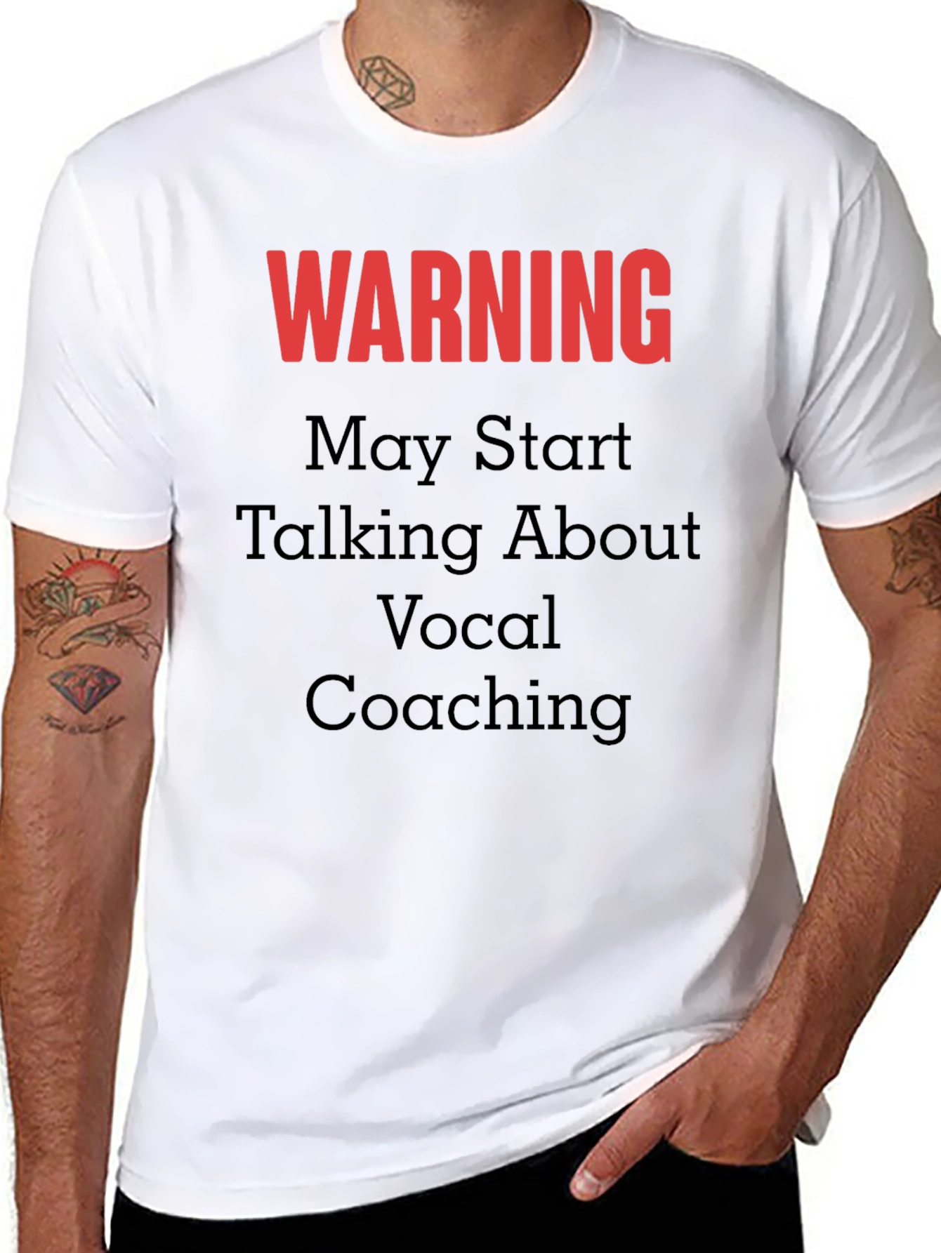 Black Warning Vocal Coaching T-Shirt view 8