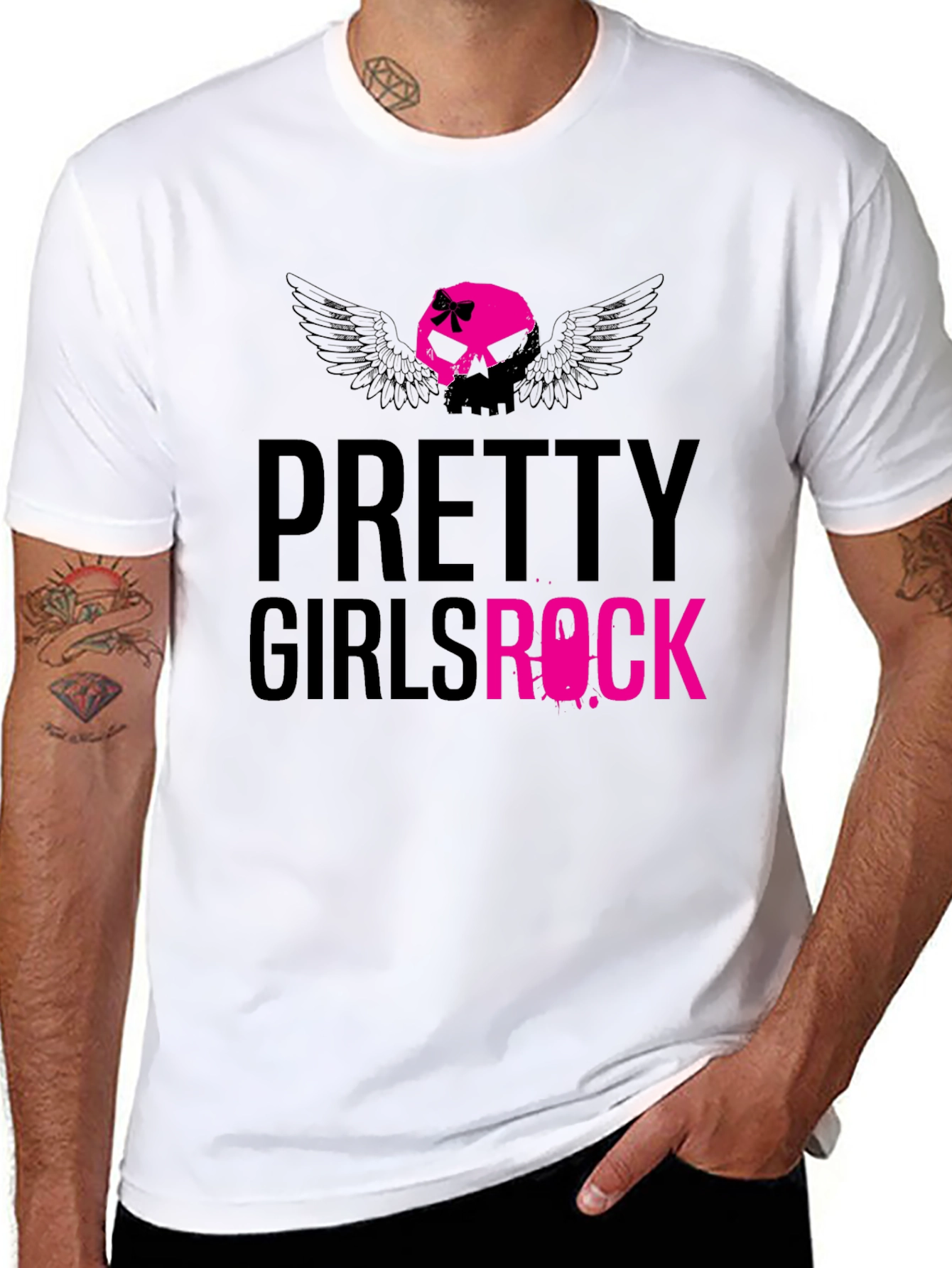 Black Pretty Girls Rock Graphic T-Shirt view 8