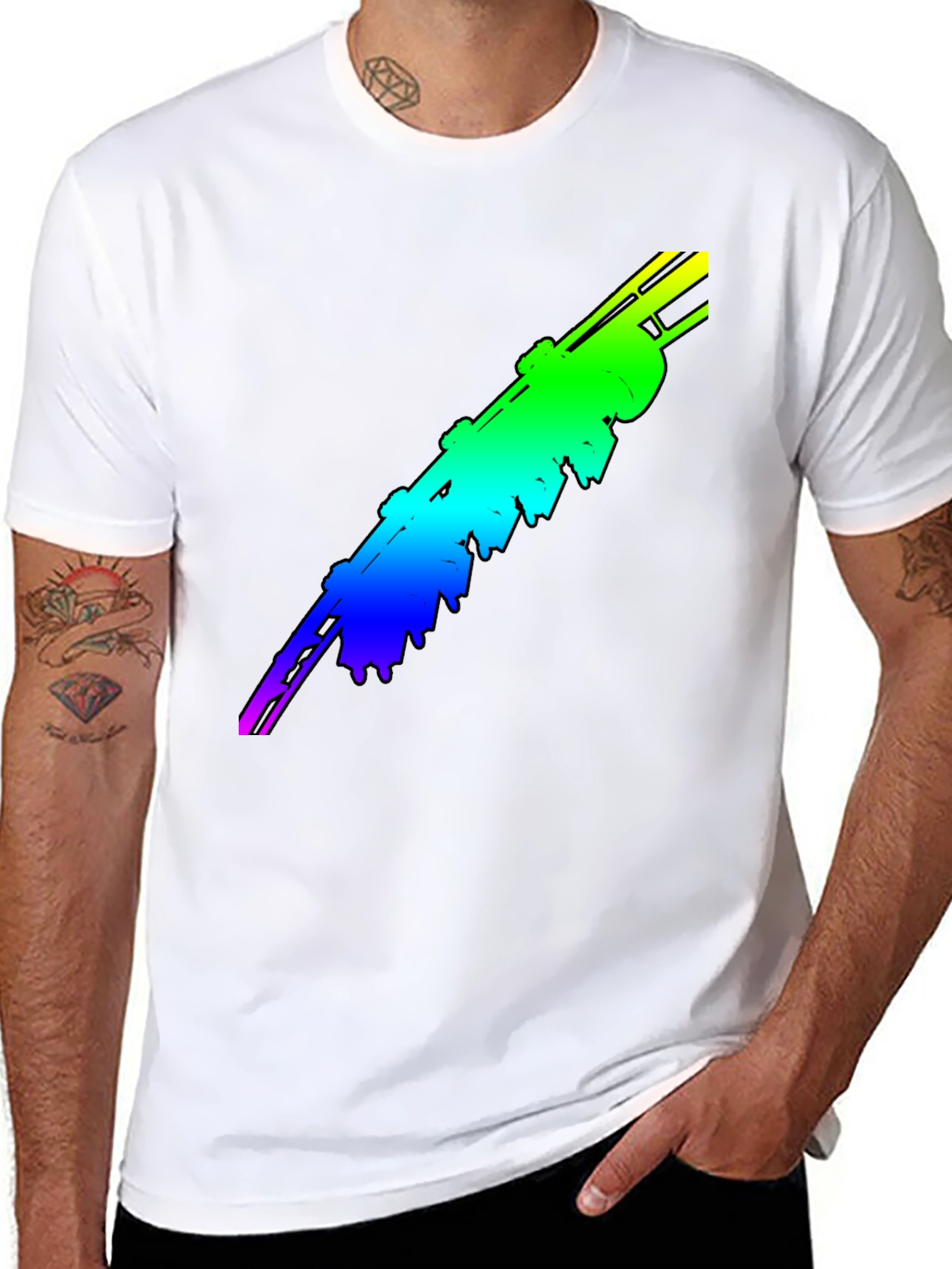Black Rainbow Rocket T-Shirt view 8