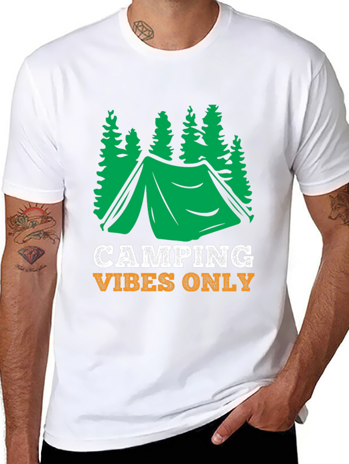 Black Camping Vibes Only Graphic Tee - Black view 8