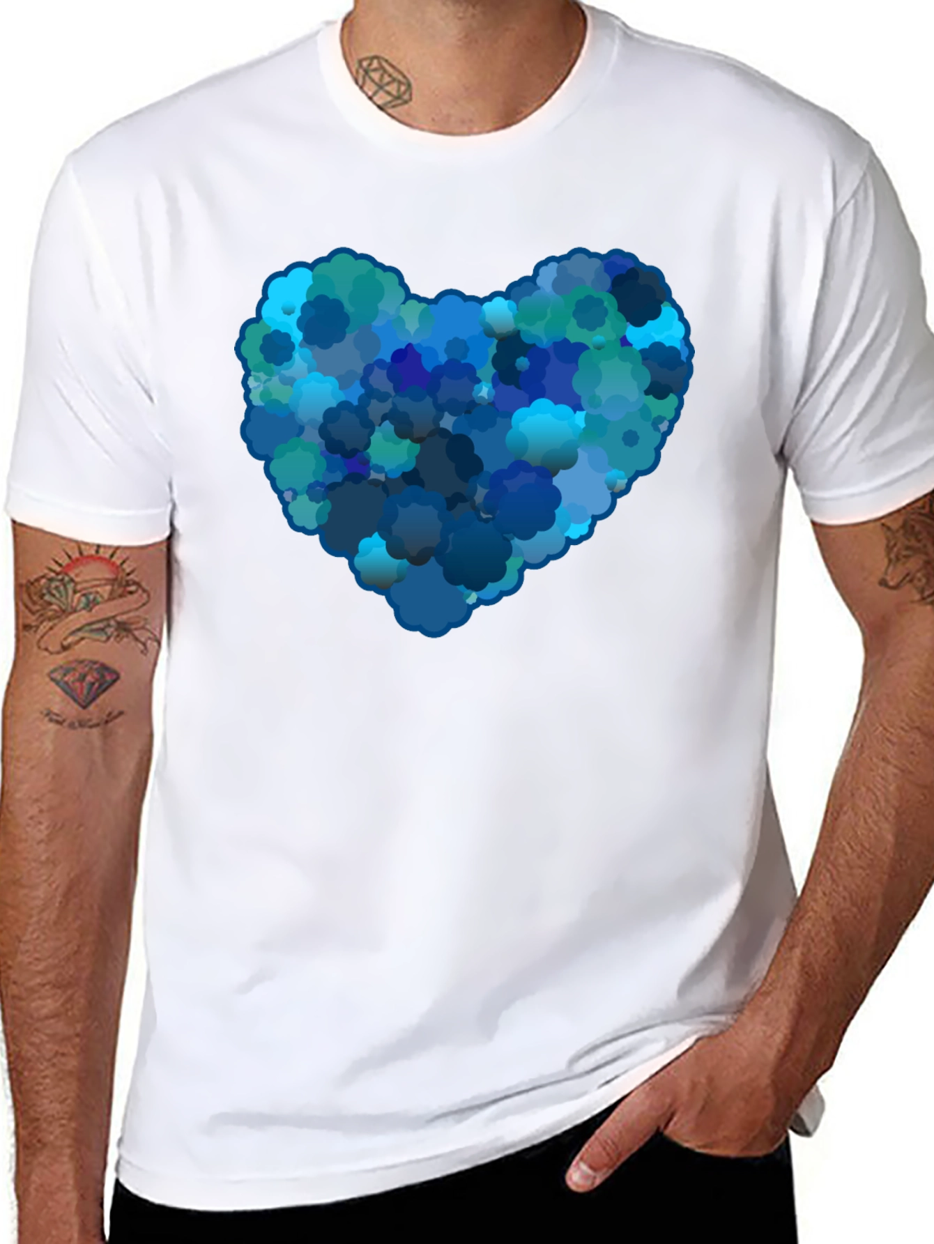 Black Cloud Heart Graphic Black T-Shirt view 8
