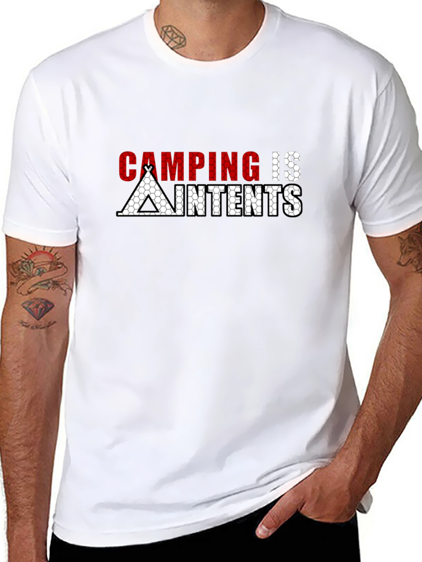 Black Camping Is Intents - Graphic T-Shirt view 8