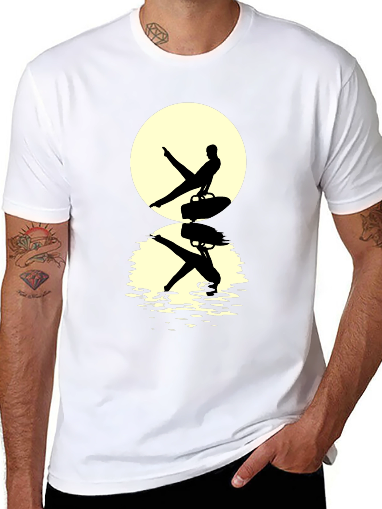 Black Gymnast Silhouette T-Shirt view 8