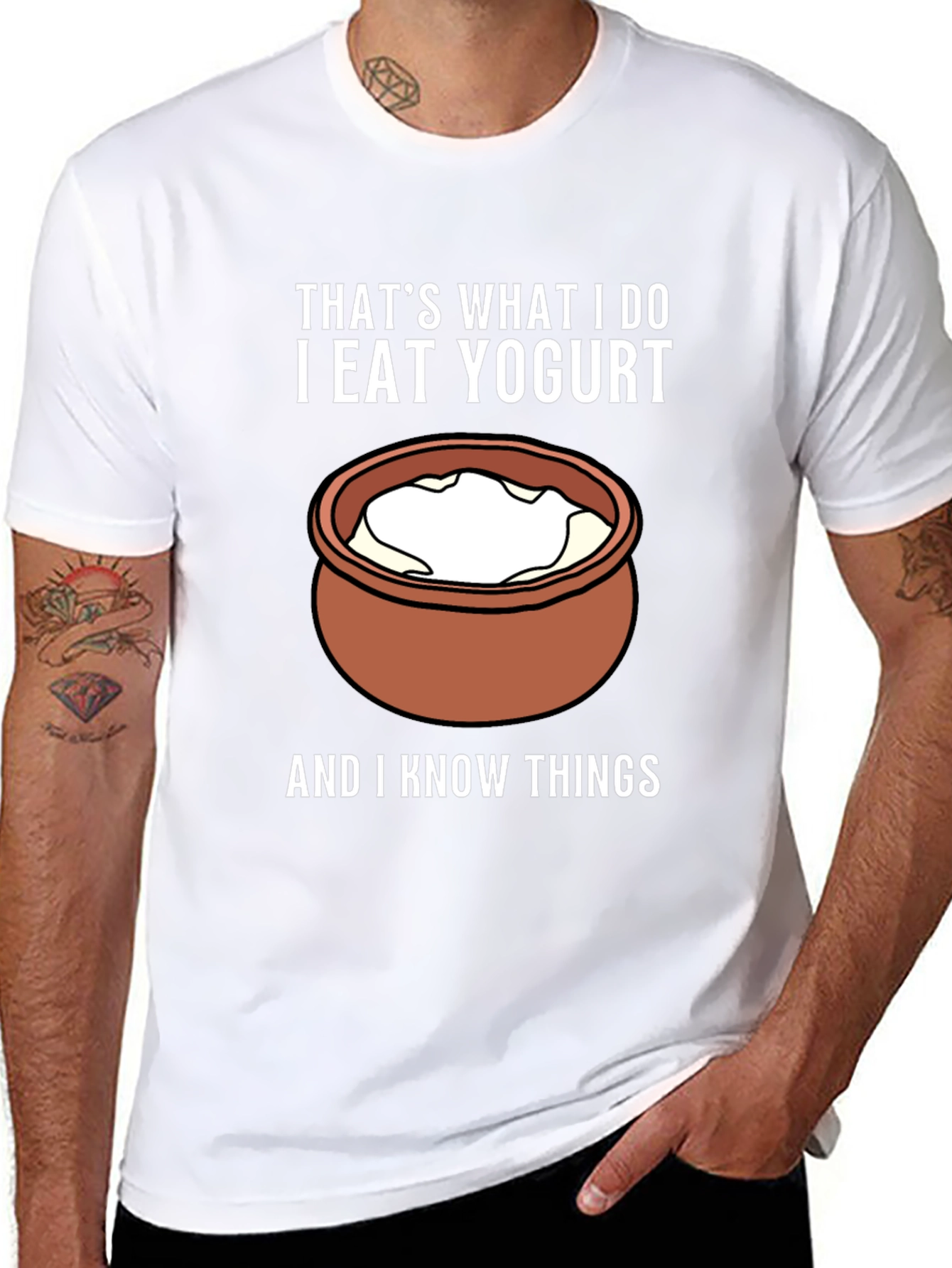 Black That's What I Do I Eat Yogurt T-Shirt view 8