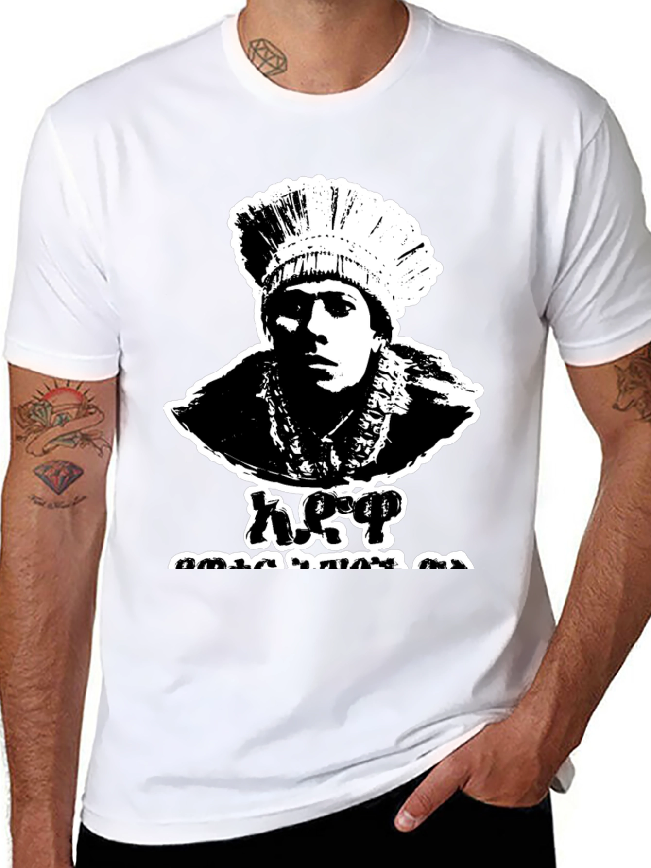 Black Vintage Style Headdress T-Shirt - Retro Cool Design view 8