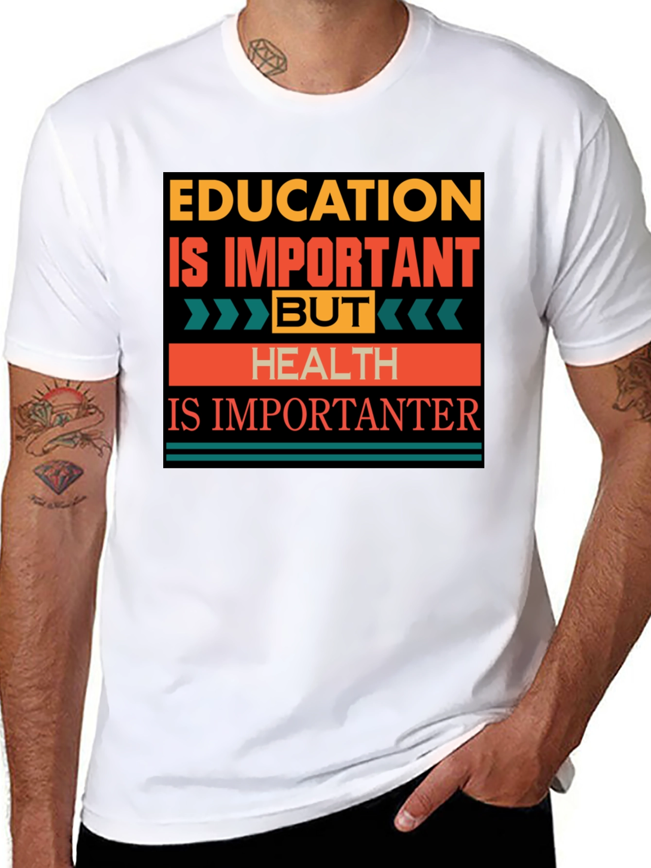 Black Education vs. Health T-Shirt: Importantanter view 8