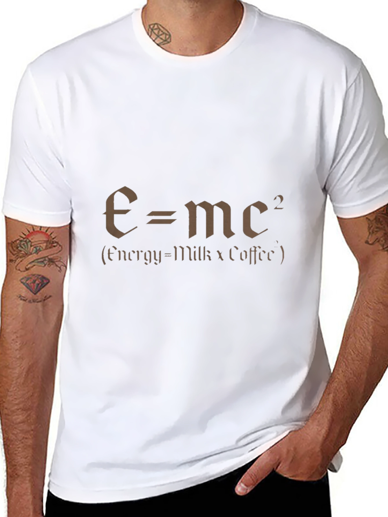 Black Funny E=mc2 T-Shirt - Milk and Coffee view 8