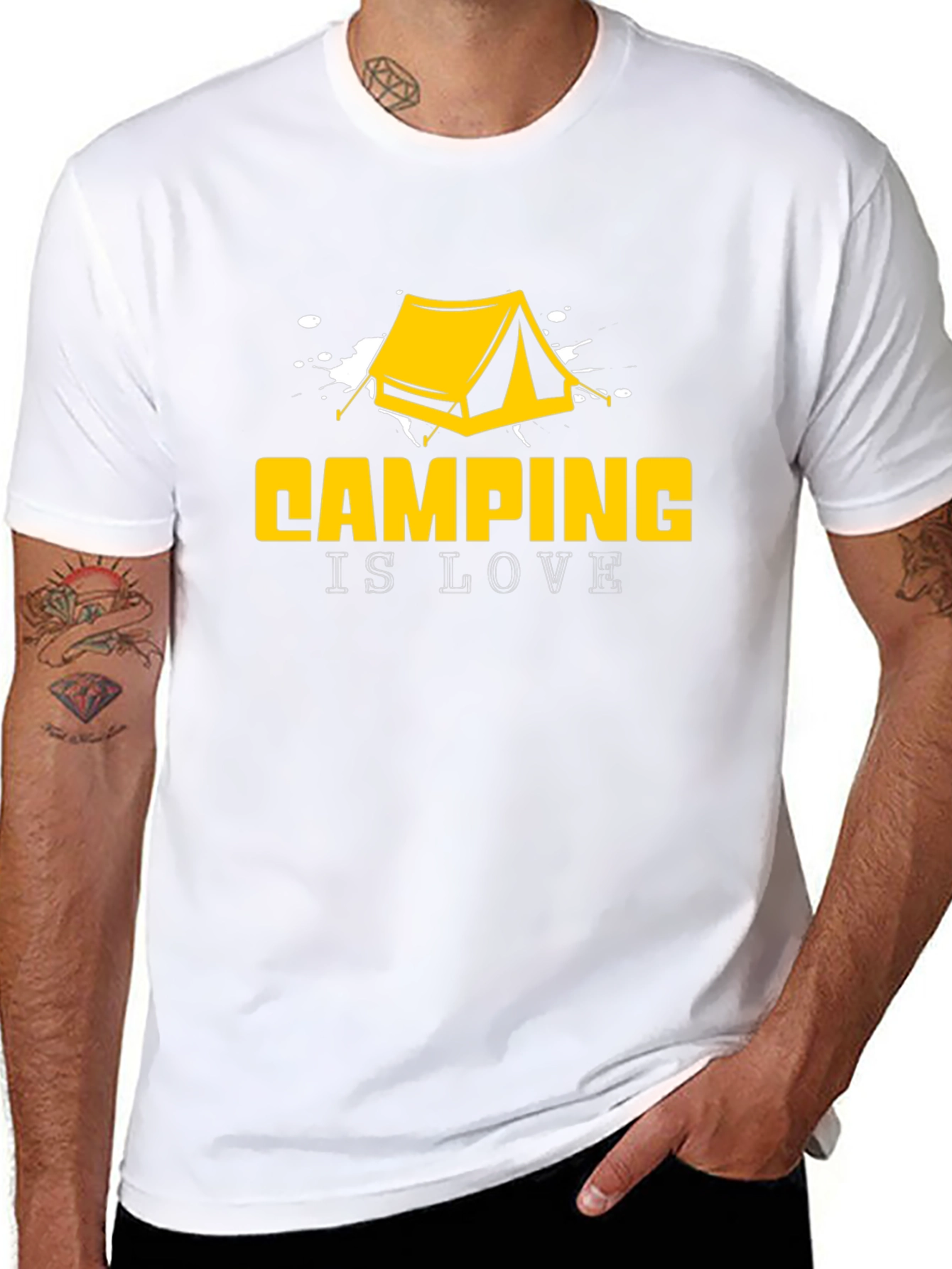 Black Camping is Love Graphic T-Shirt view 8