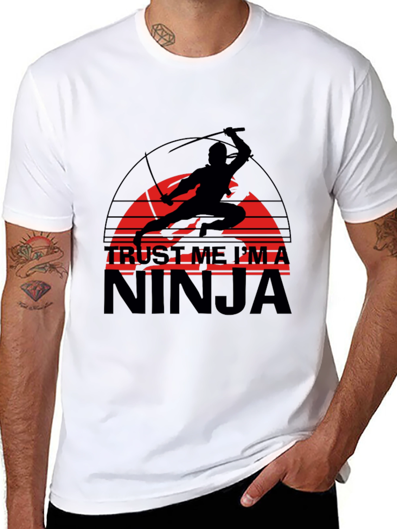 Black Trust Me I'm A Ninja Graphic Tee view 8