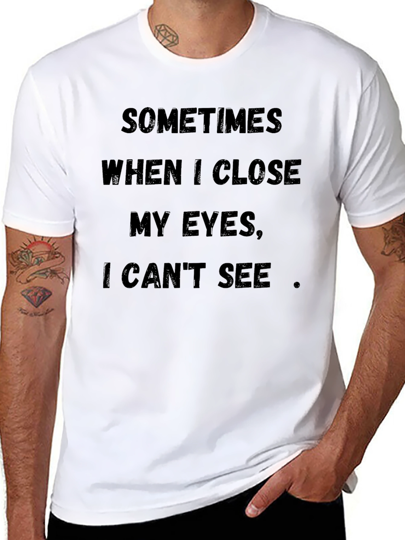 Black Funny T-Shirt: Sometimes When I Close My Eyes... view 8