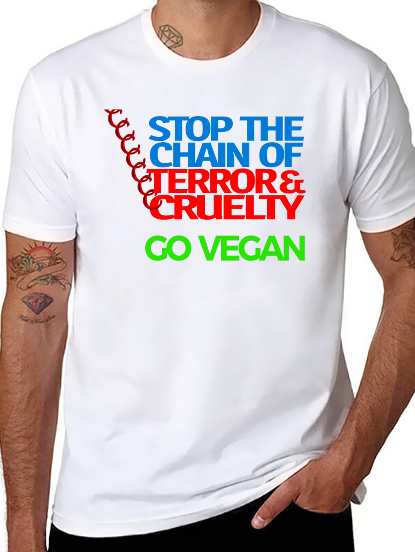 Black Stop the Chain Vegan T-Shirt view 8
