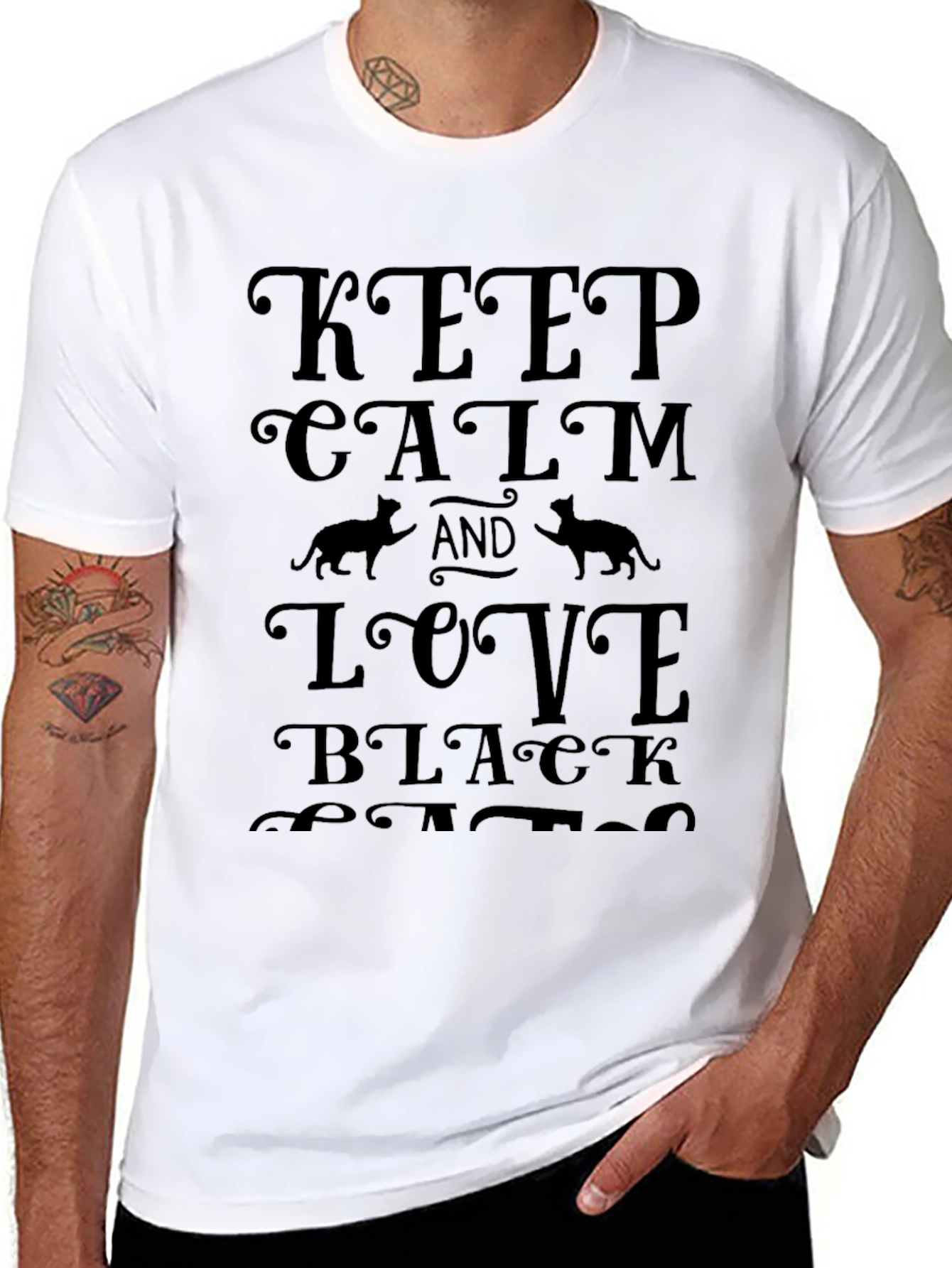Keep Calm and Love Black Cats T-Shirt - 8