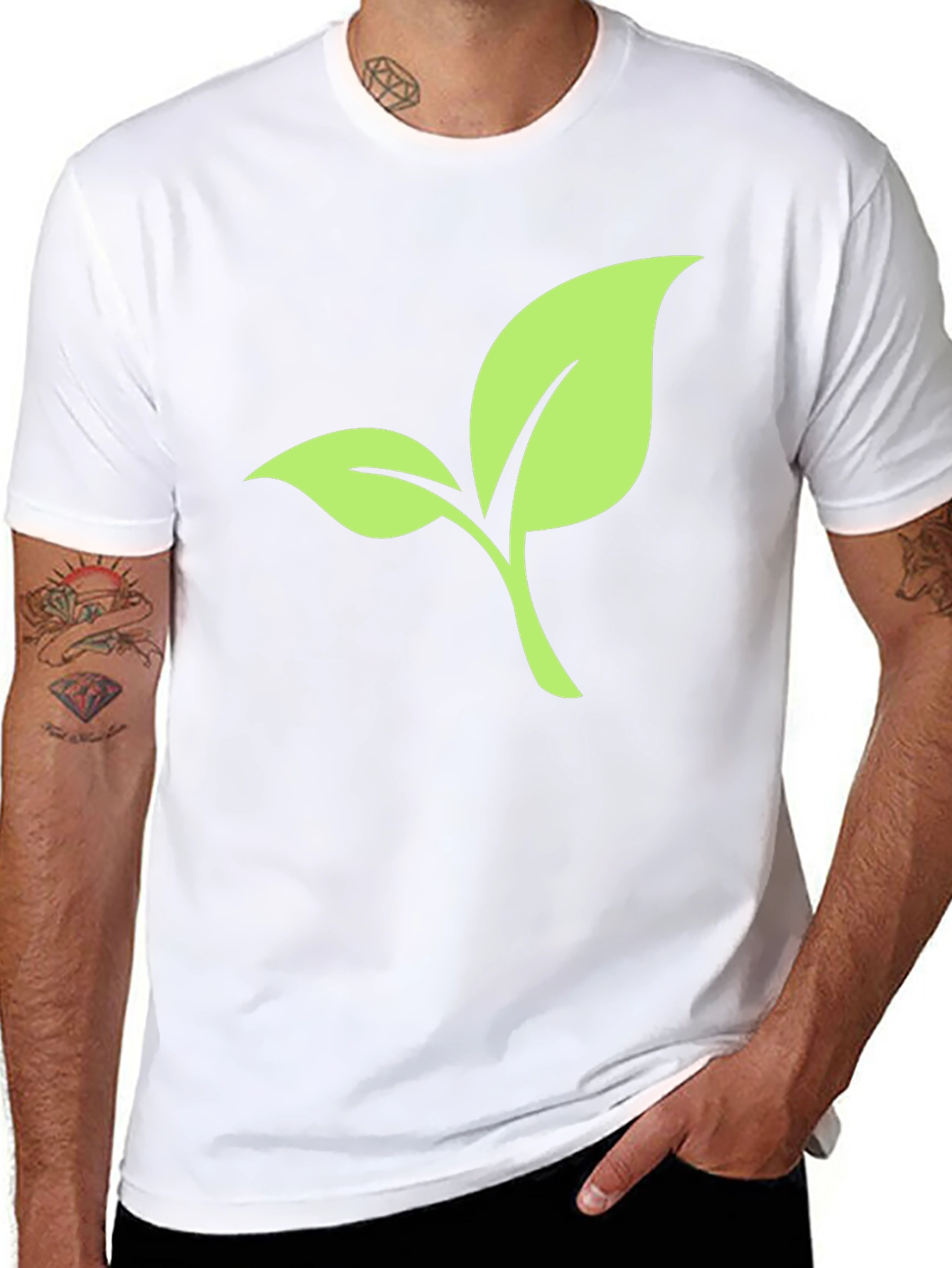 Leaf Graphic Black T-Shirt - 8