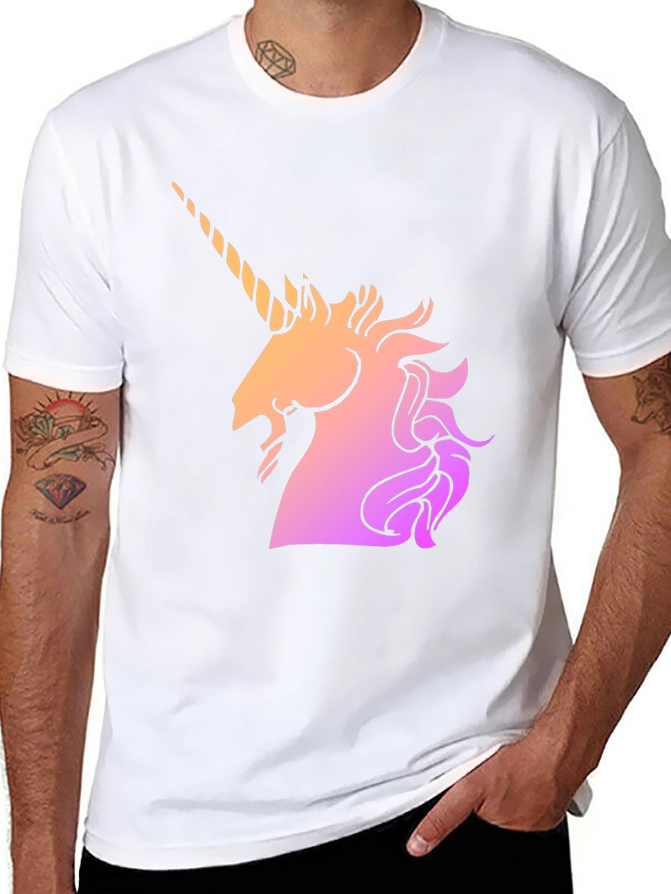 Black Unicorn Graphic Tee - Stylish Black Cotton T-Shirt view 8