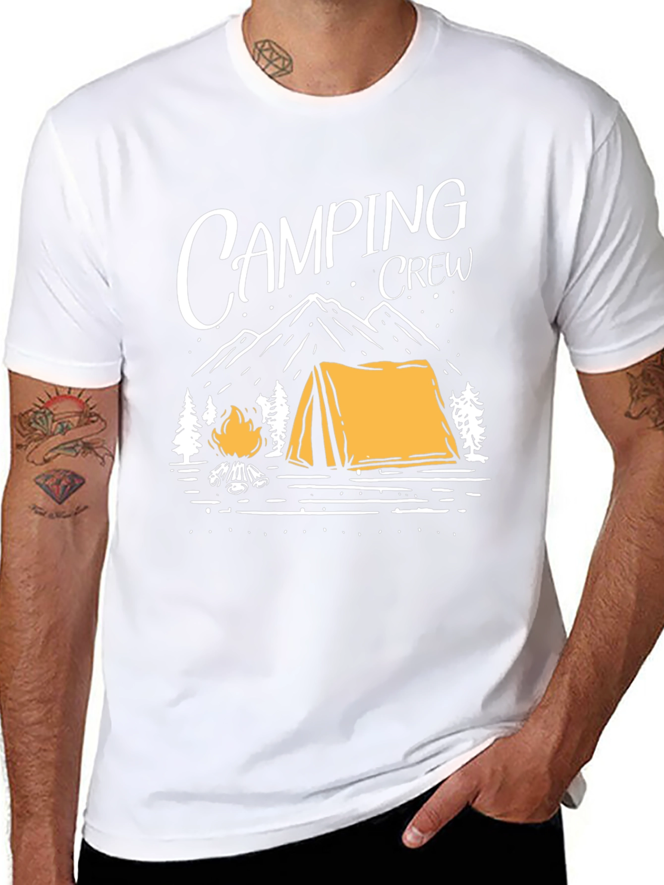 Black Camping Crew Graphic Tee - Outdoor Adventure Shirt view 8