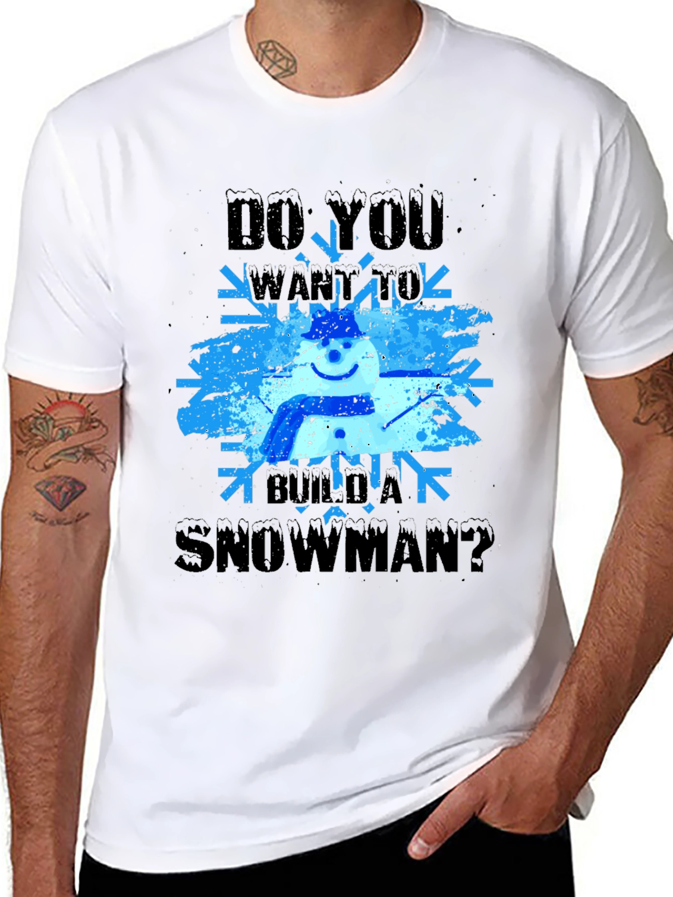 Black Do You Want to Build a Snowman T-Shirt view 8