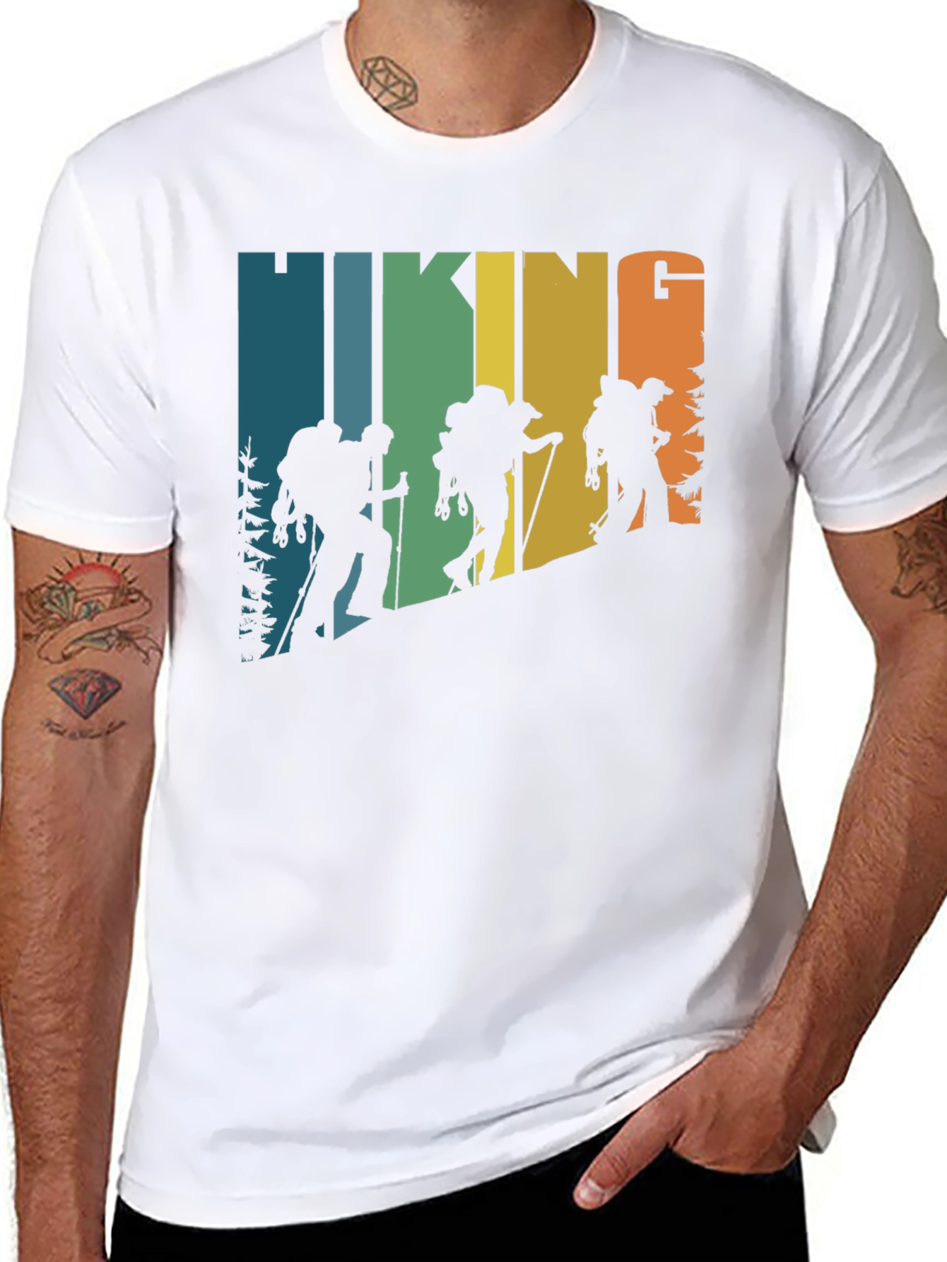 Black Hiking Retro T-Shirt Outdoor Adventure Tee view 8