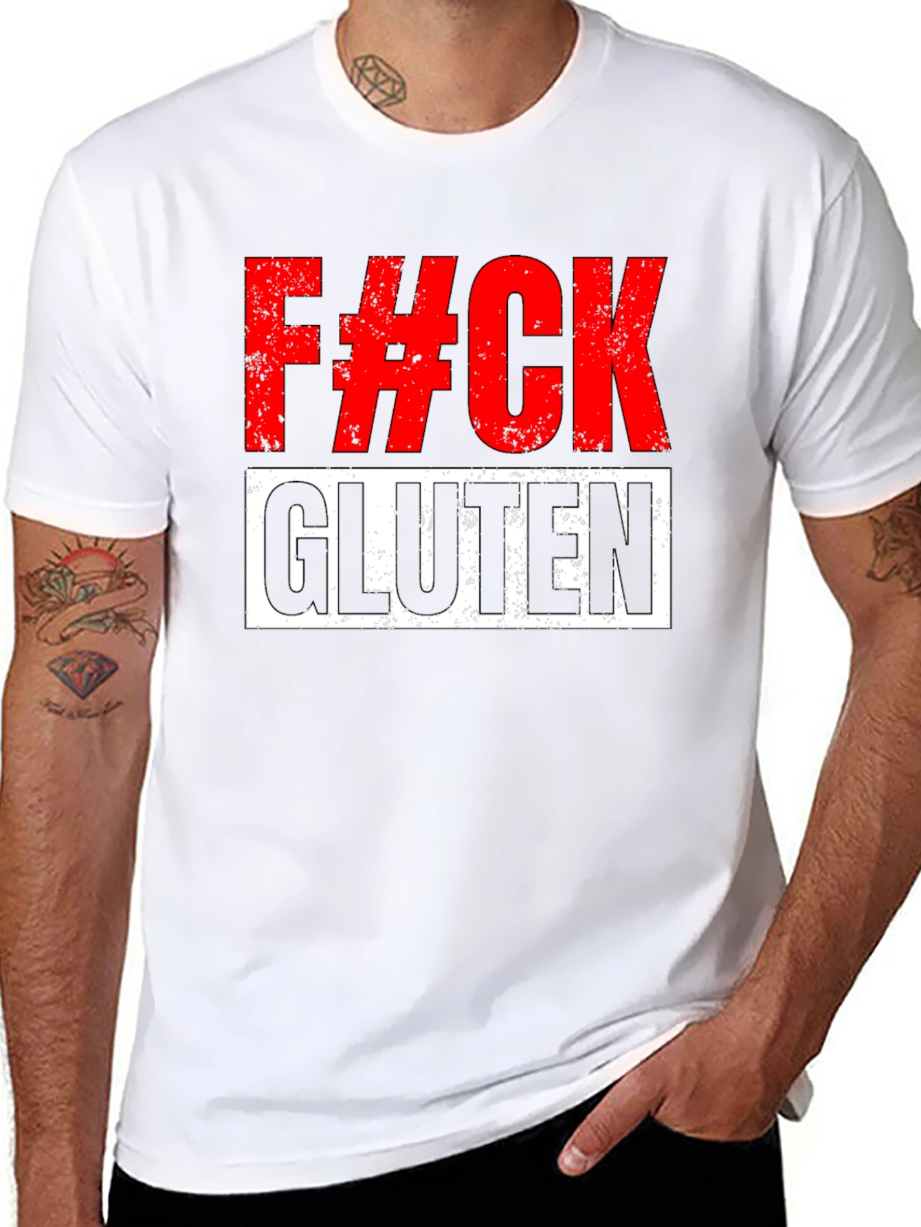 F#CK Gluten Graphic T-Shirt - Bold Statement Tee - 8