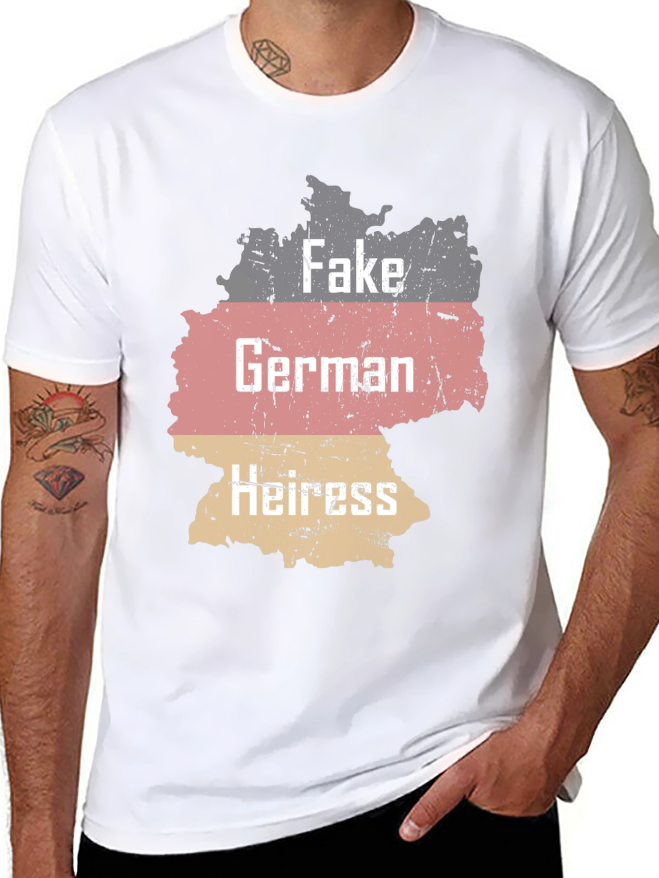 Black Fake German Heiress T-Shirt Funny Sarcastic Tee view 8