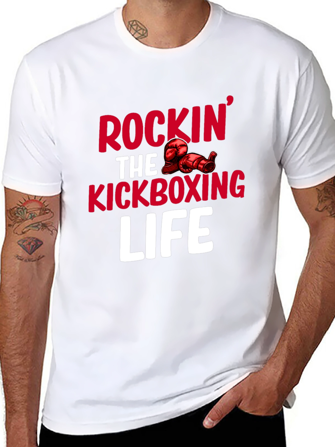 Black Rockin' Kickboxing Life Graphic Tee view 8