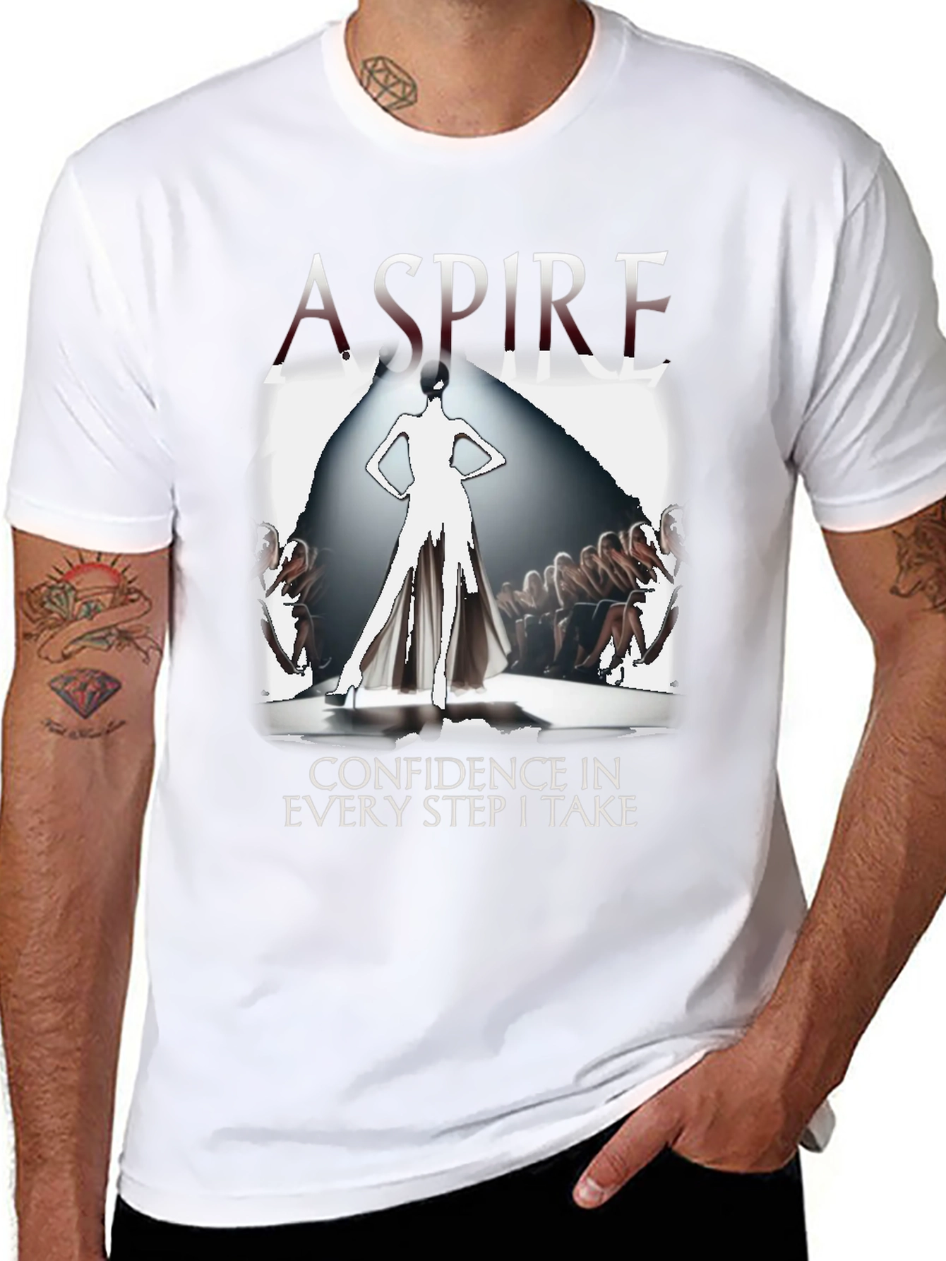 Black Aspire Confidence Graphic T-Shirt - Unisex view 8