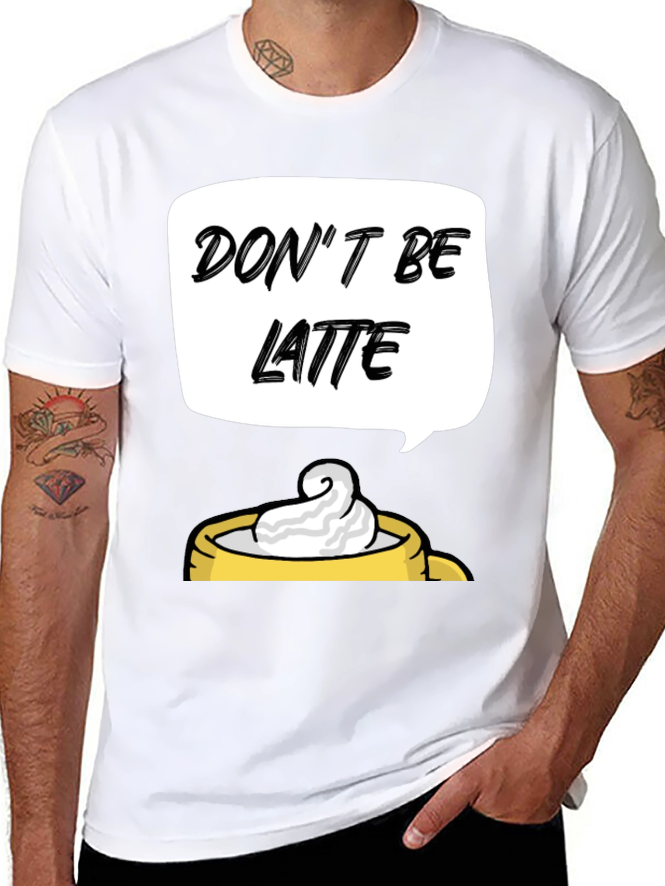 Black Don't Be Latte Graphic T-Shirt view 8