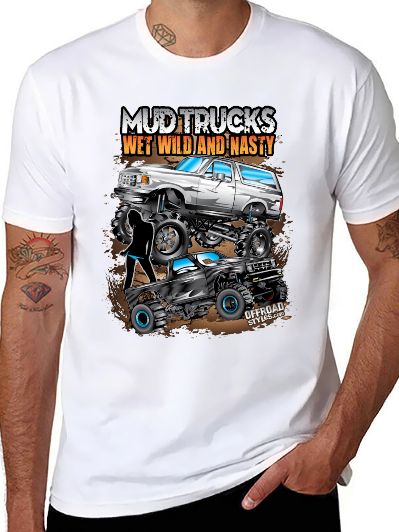 Black Mud Trucks T-Shirt: Wet, Wild, and Nasty Off-Road Style view 8
