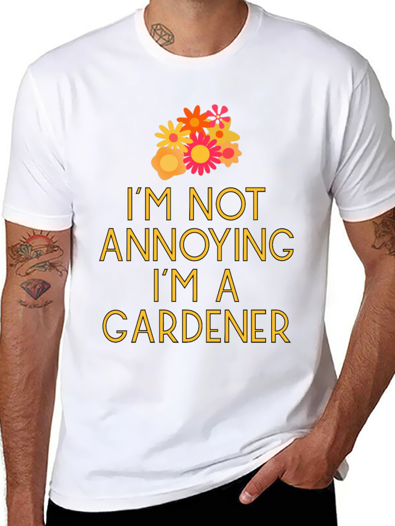 Black Gardener T-Shirt - "I'm Not Annoying" Graphic Tee view 8