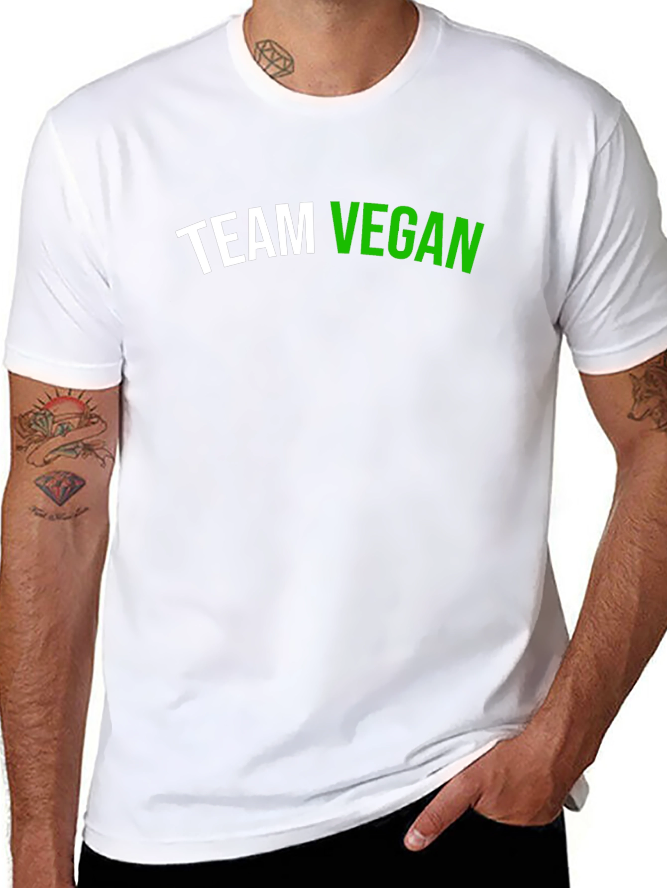Black Team Vegan Graphic T-Shirt - Black view 8