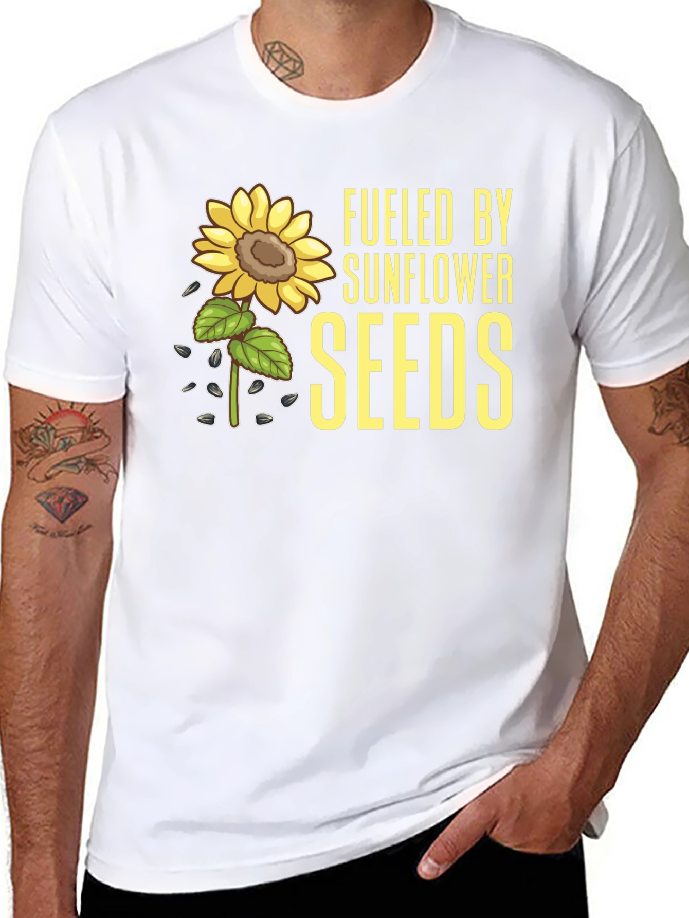 Sunflower Seeds Graphic Tee - Black Cotton T-Shirt - 8